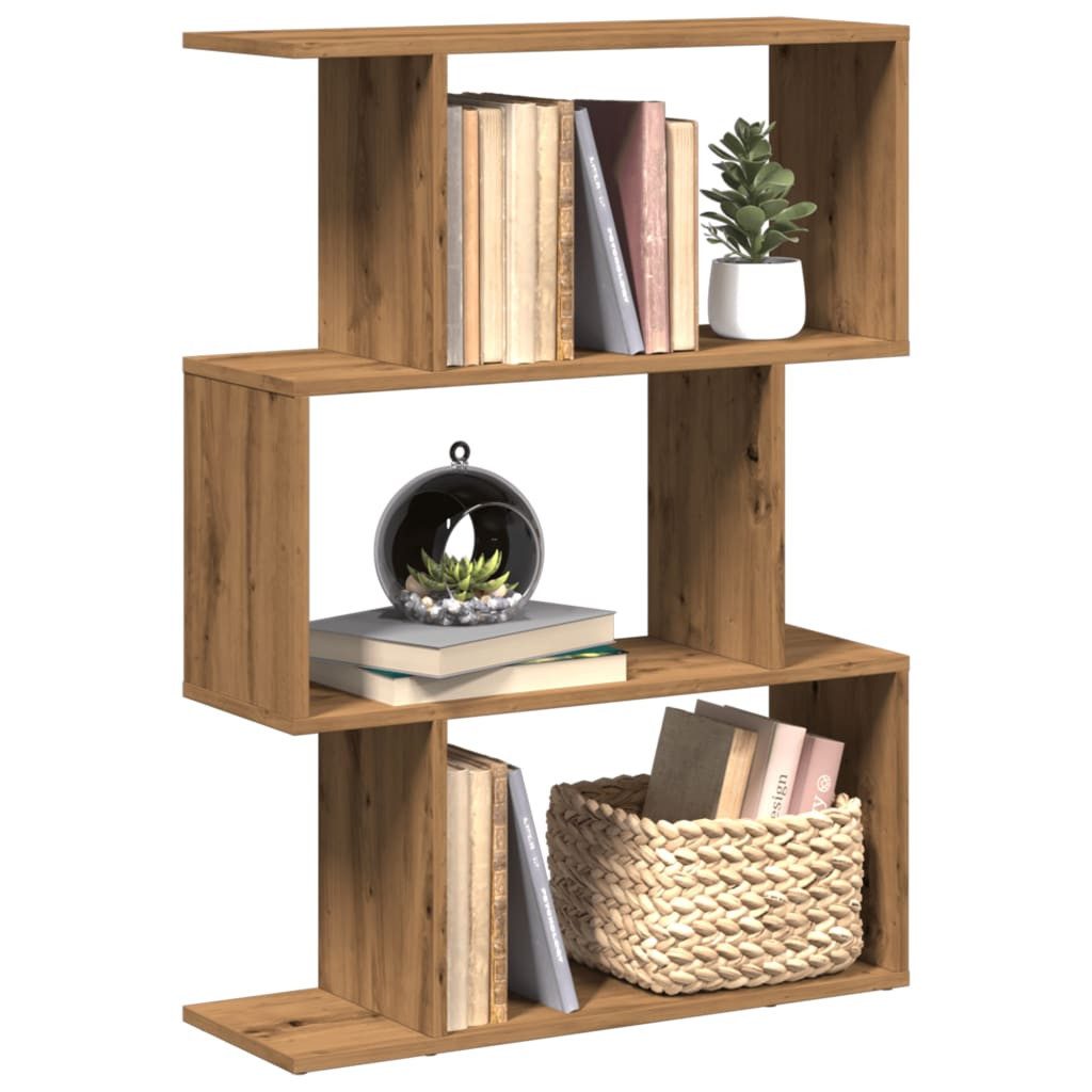 vidaXL Bücherregal NA Raumteiler-Bücherregal 3 Fächer Artisan-Eiche 70x24x97 cm