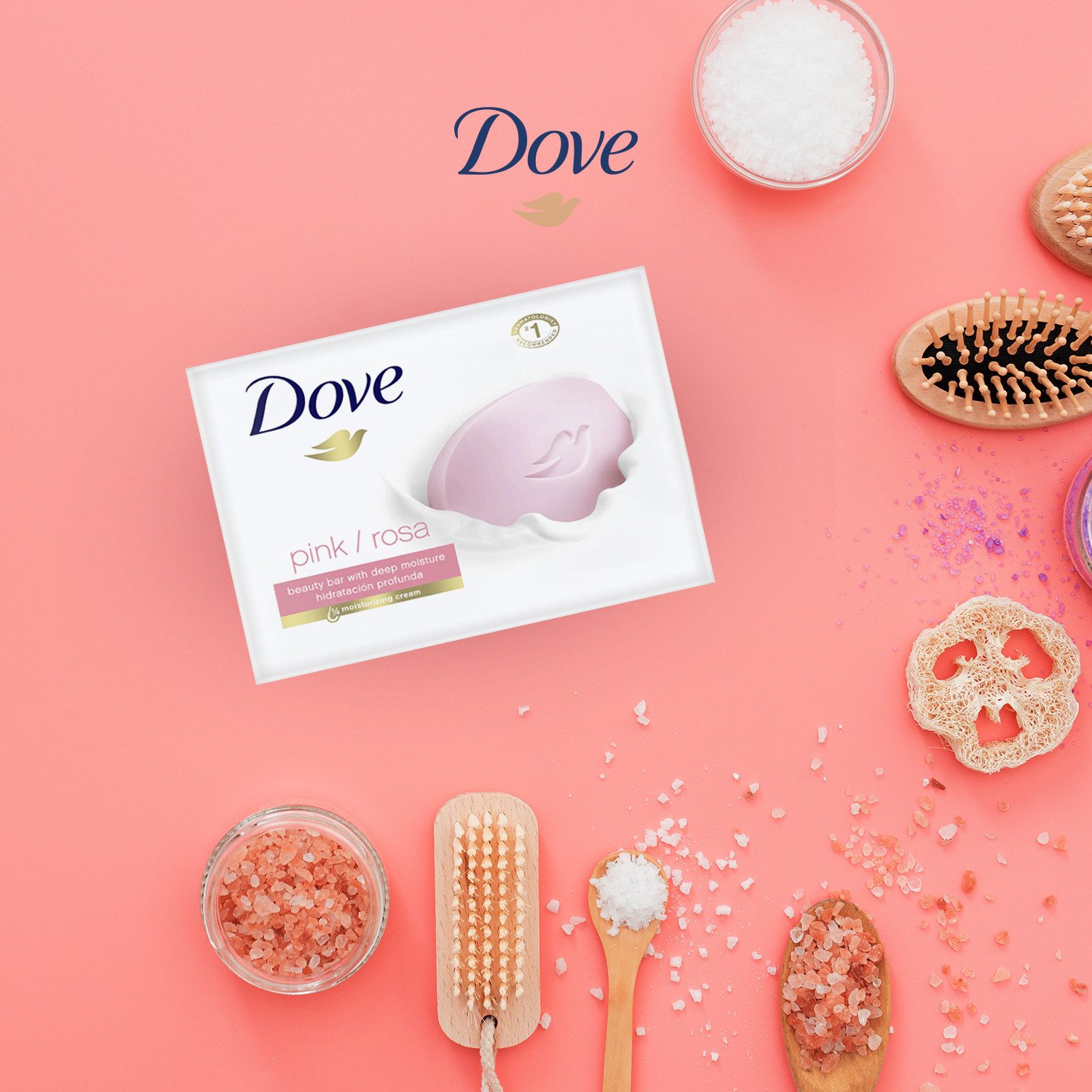 Gesichtsseife Dove Soap Pink – spendet der Haut den ganzen Tag Feuchtigkeit – 100 g