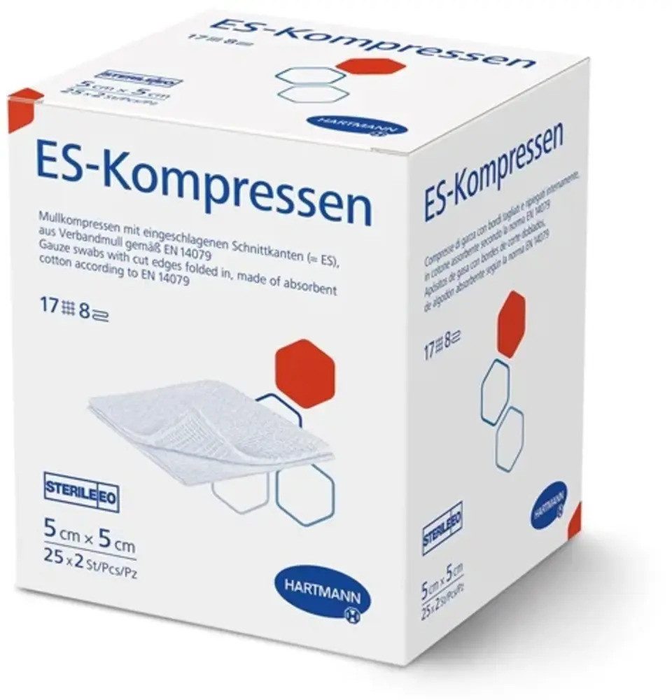 PAUL HARTMANN AG Erste-Hilfe-Set ES-Kompressen Unsteril 17-Fädig - 10 x 10 cm Sterilisierbare Papierbeu