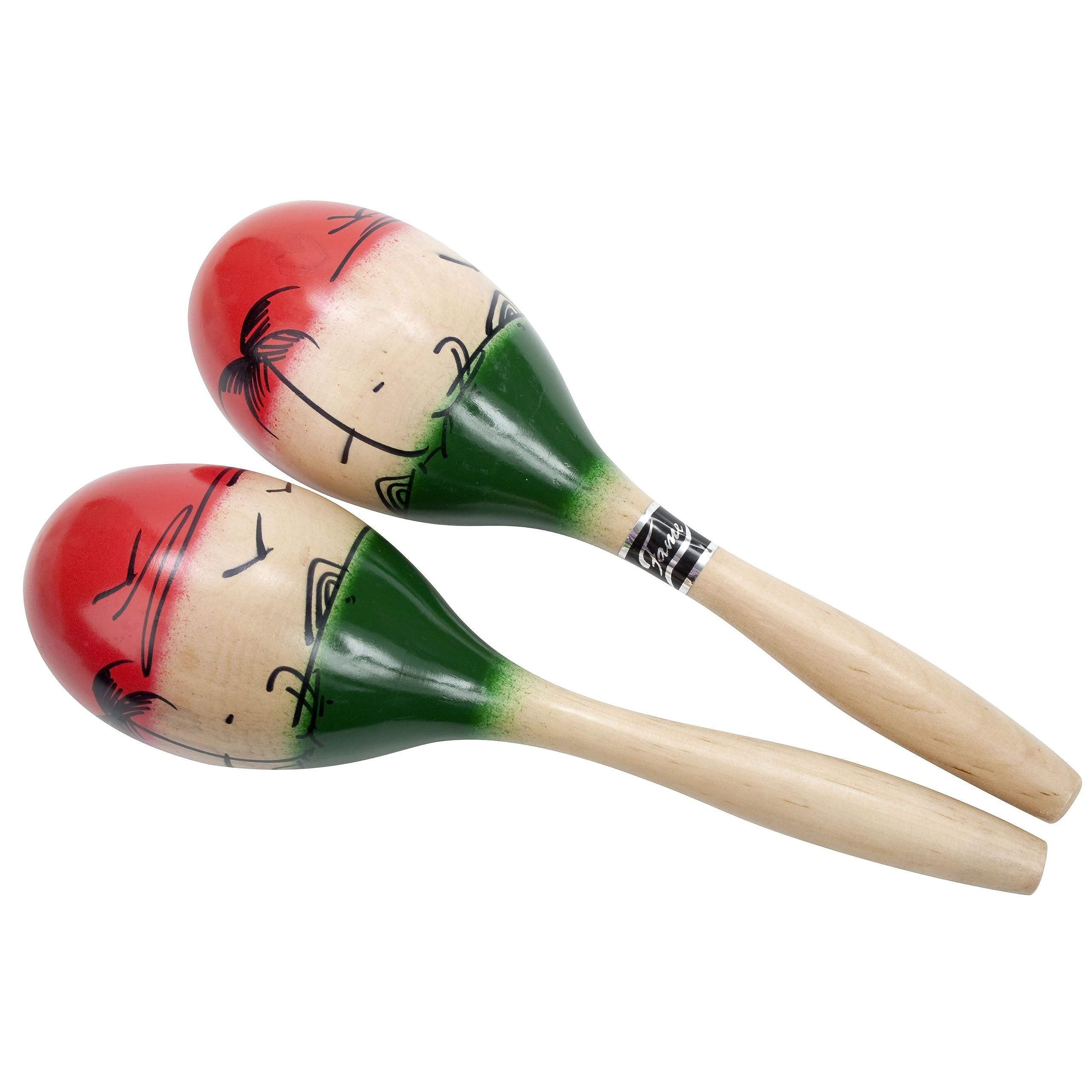FAME Maraca,Maracas Shaker Holz Multicolour Robust Langlebig Klarer Sound Komfortabler Griff Ideal für Kinder und Anfänger 2 Stück, Percussion, Shaker, Maracas, Holz, Kinder und Anfänger