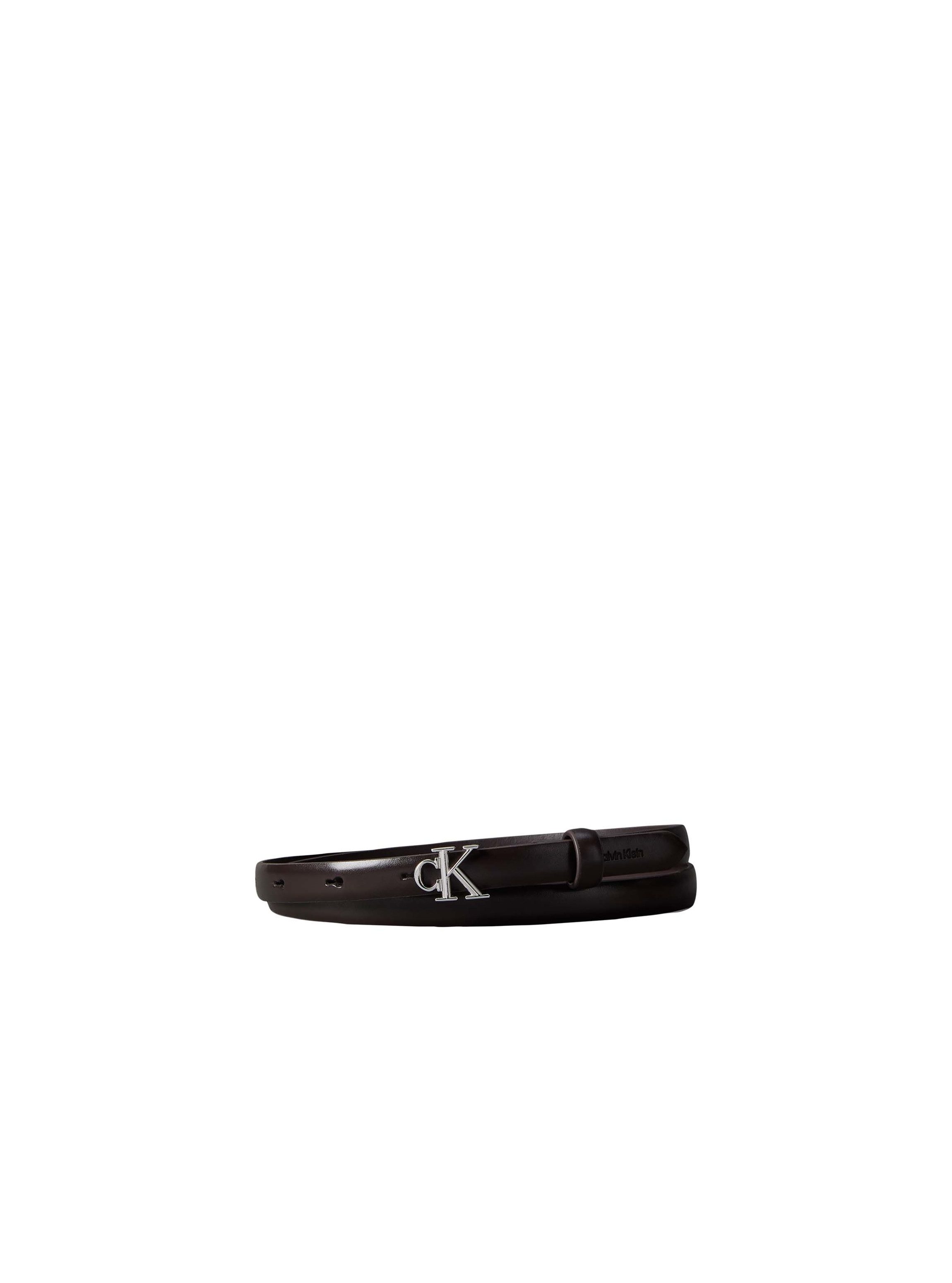 Calvin Klein Ledergürtel ROUND CK BUCKLE 15MM BELT SMOOTH Größenverstellbar mit Metallschließe