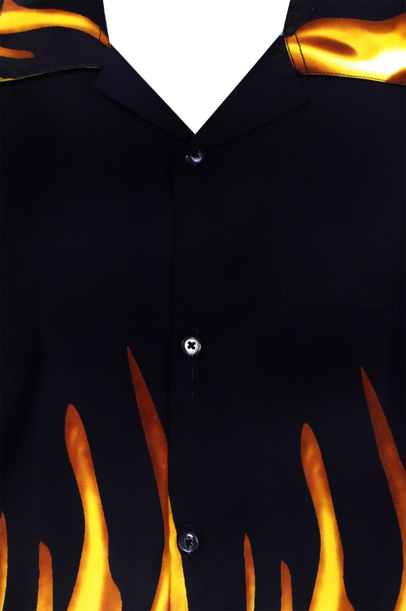 King Kameha Hawaiihemd "Flames" Funky Hawaii-Hemd Herren Kurzarm Front-Tasche Stylish