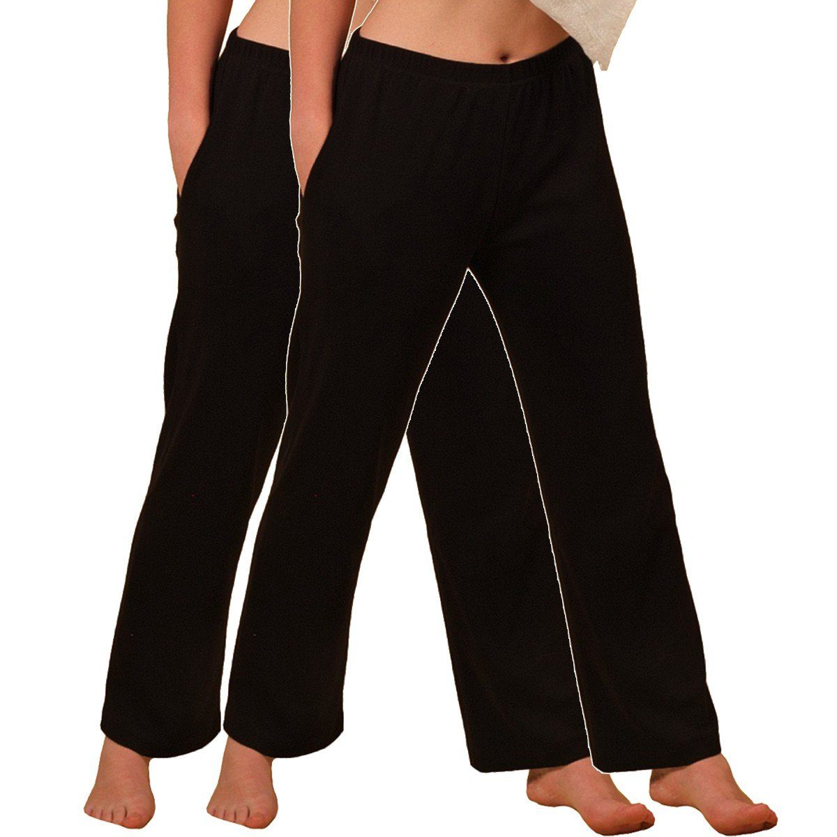 HERMKO Homewearhose 984 (Pack, 2er) Homewear Hose Unisex, Bio-Baumwolle, bequem, seitl. Taschen