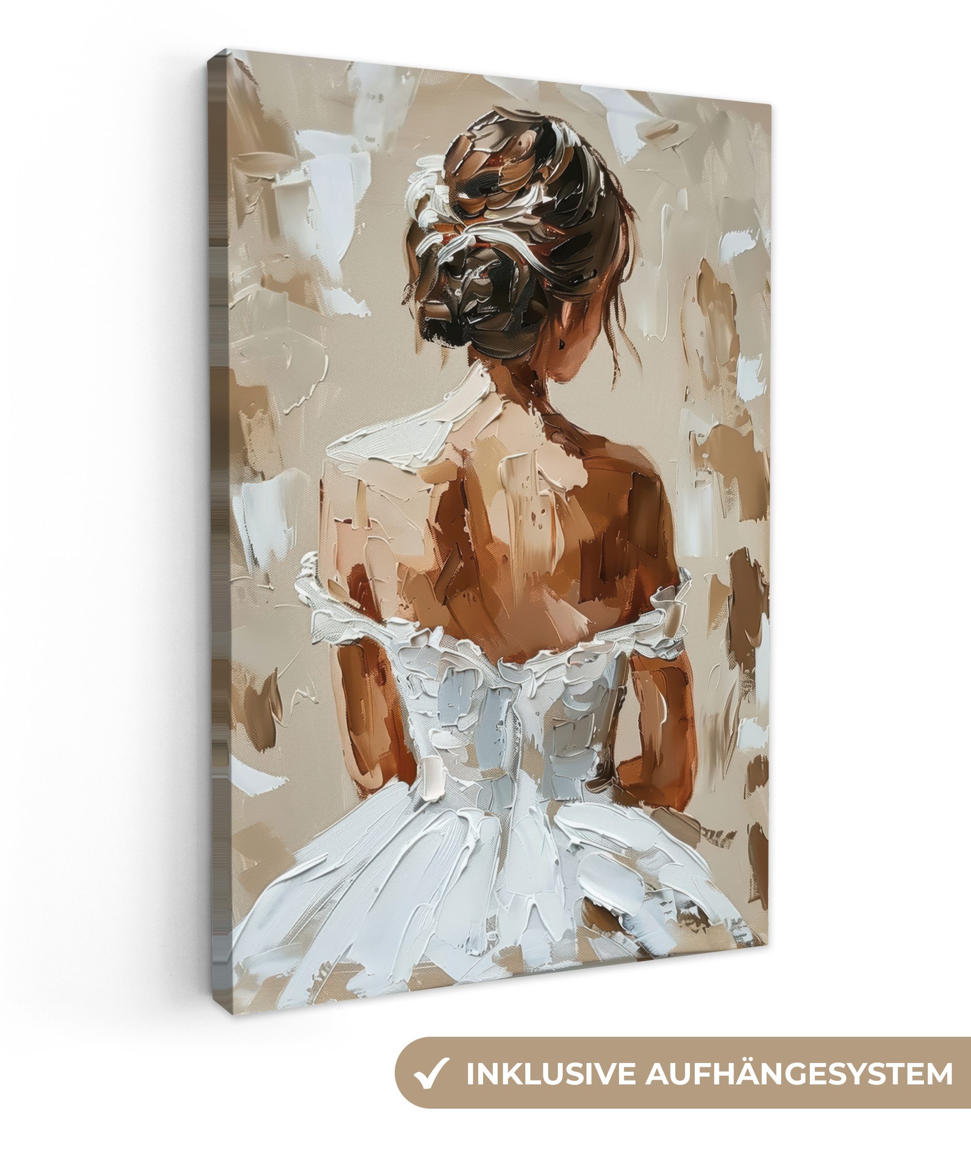OneMillionCanvasses® Leinwandbild Frau - Farbe - Abstrakt - Beige - Modern, günstig online kaufen