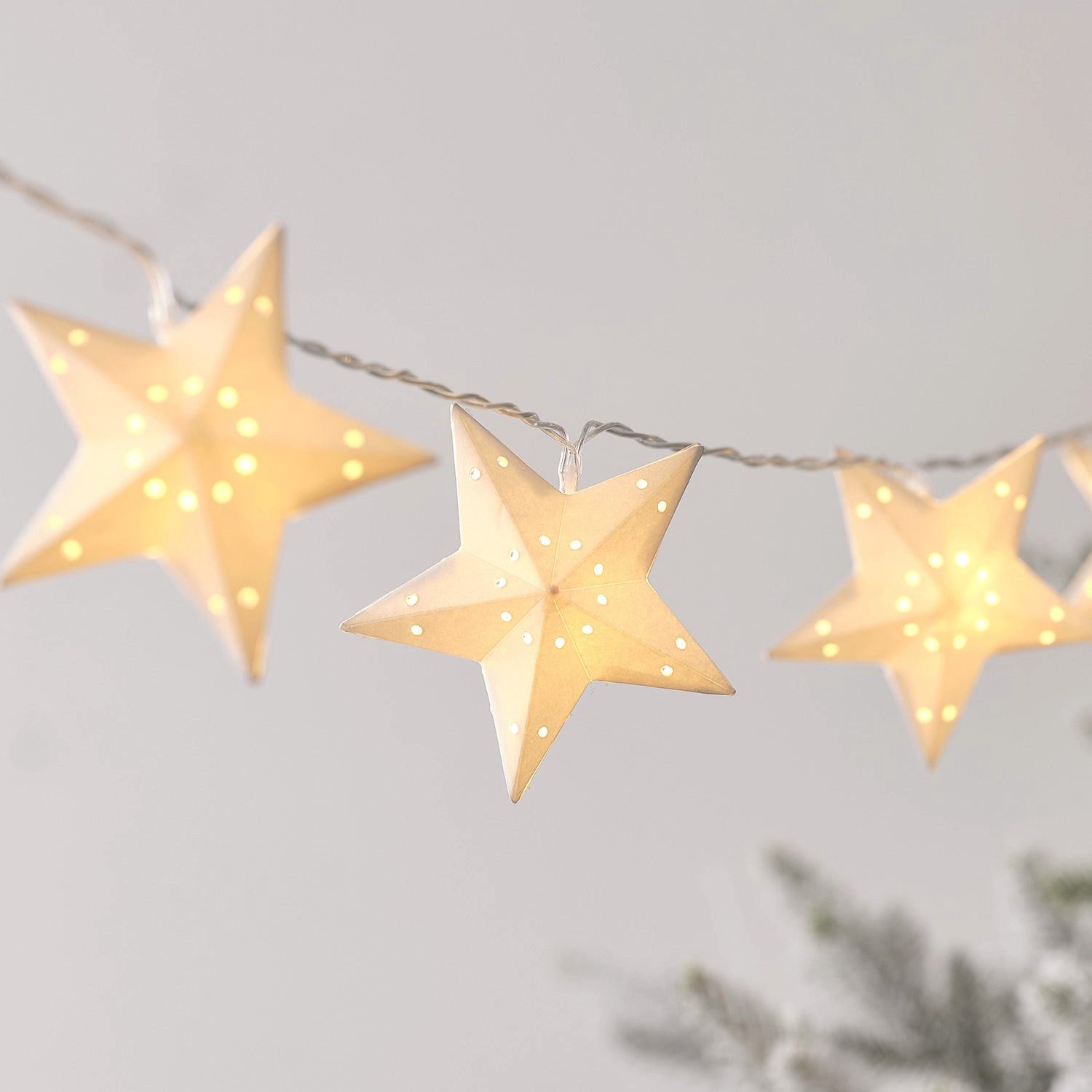 Lights4fun LED-Lichterkette 10er LED Lichterkette Papiersterne