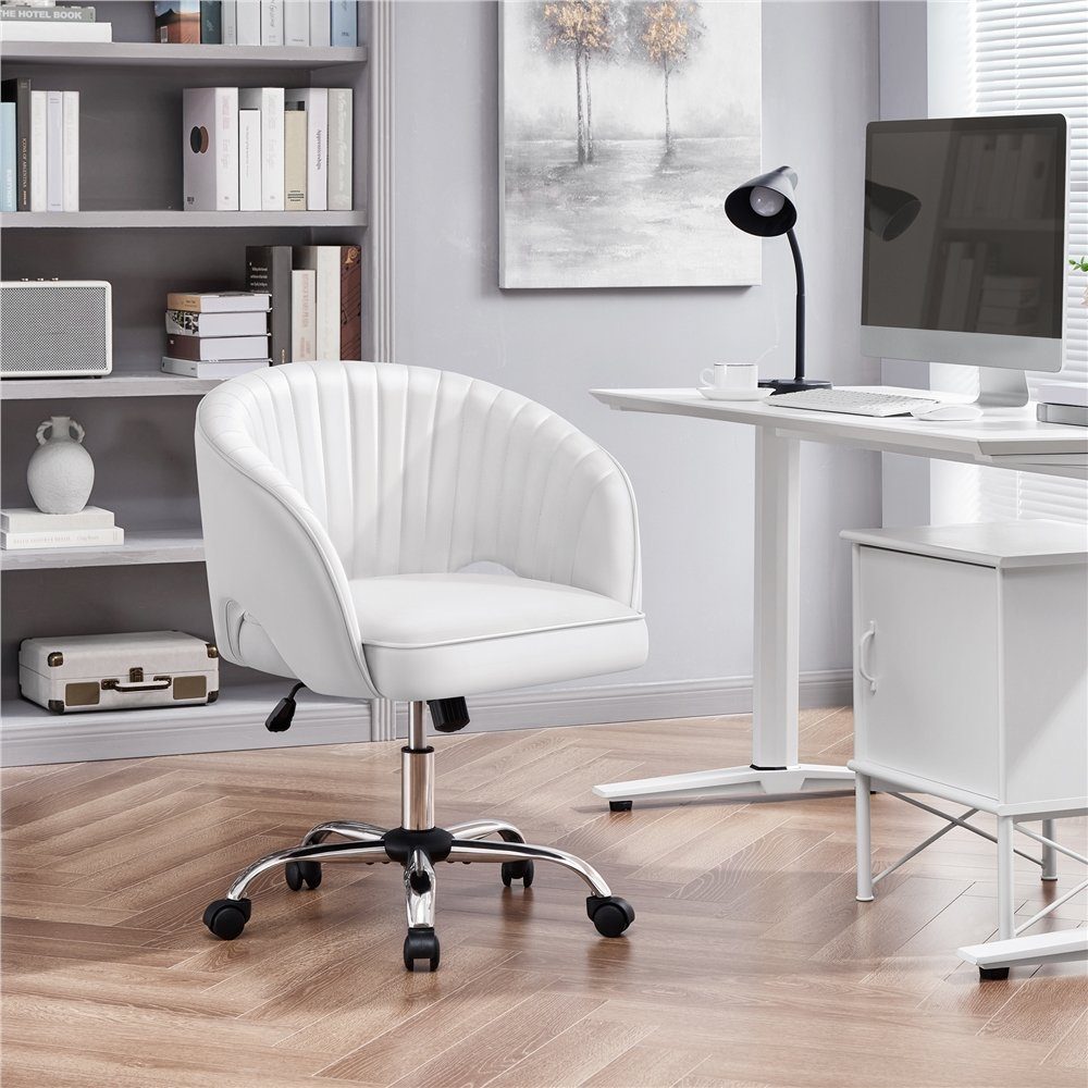 Yaheetech Drehstuhl, Bürostuhl mit Polsterstuhl Schreibtischstuhl Samtbezug