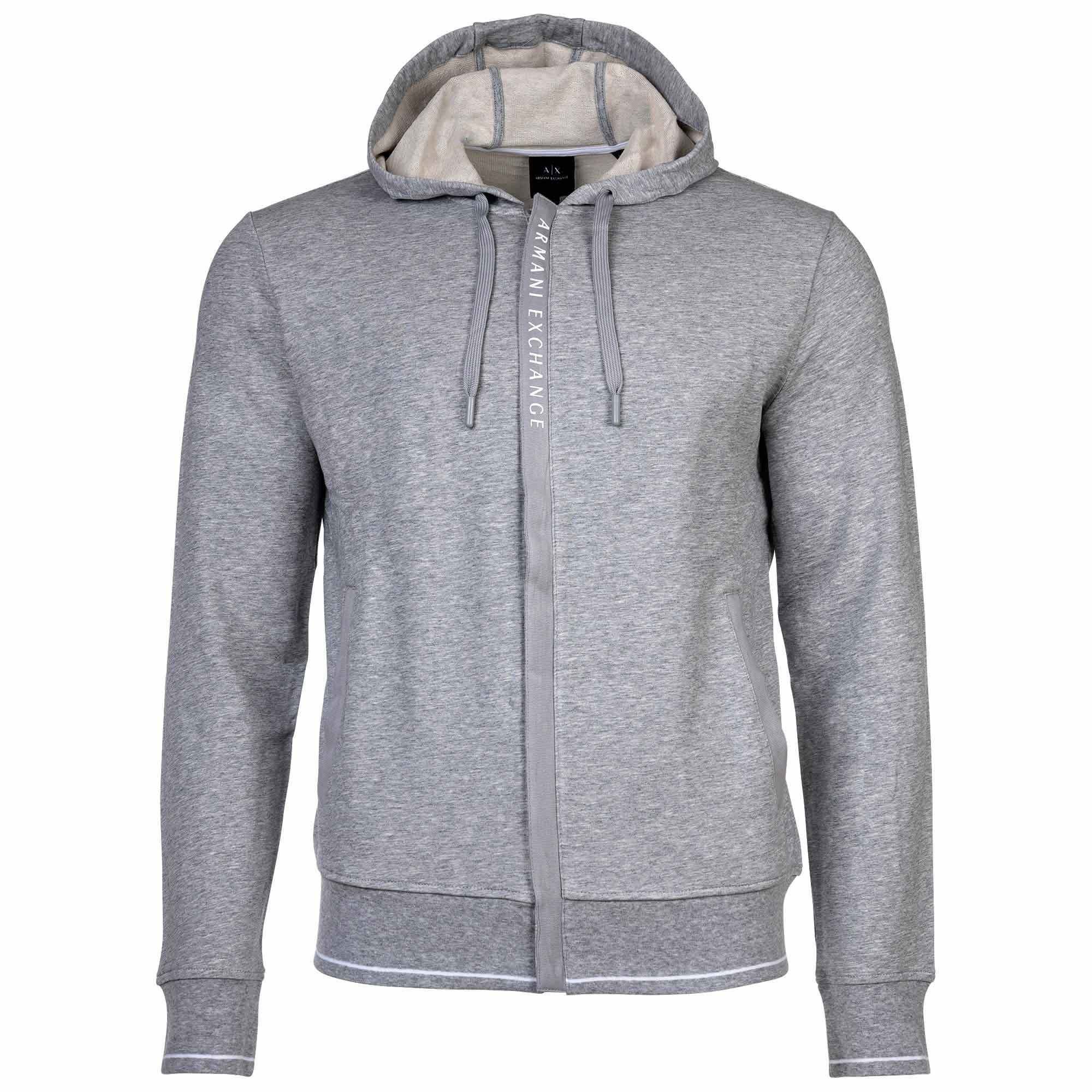 ARMANI EXCHANGE Sweatshirt Herren Jacke - Sweatshirtjacke, Baumwolle, Logo Grau