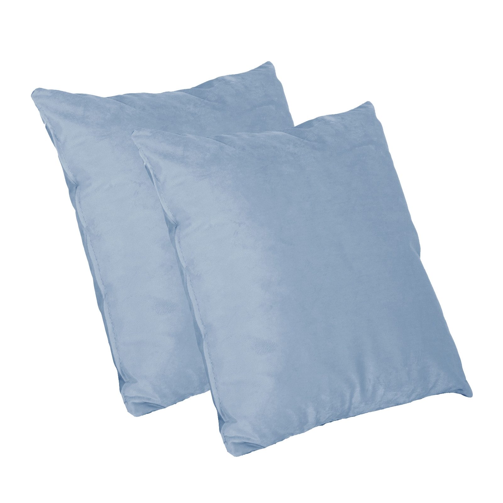 HTI-Living Dekokissen Kissen Nathalie Unifarben 2er-Set Blau, Dekokissen Sofakissen