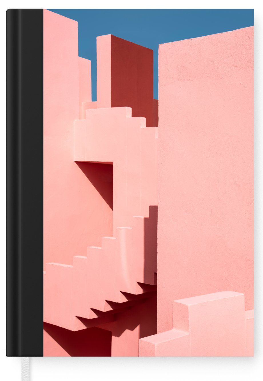 MuchoWow Notizbuch Rosa - Architektur Treppe A5, 98 Haushaltsbuch Tagebuch, Notizheft, - Pastell, Journal, - Merkzettel, Seiten