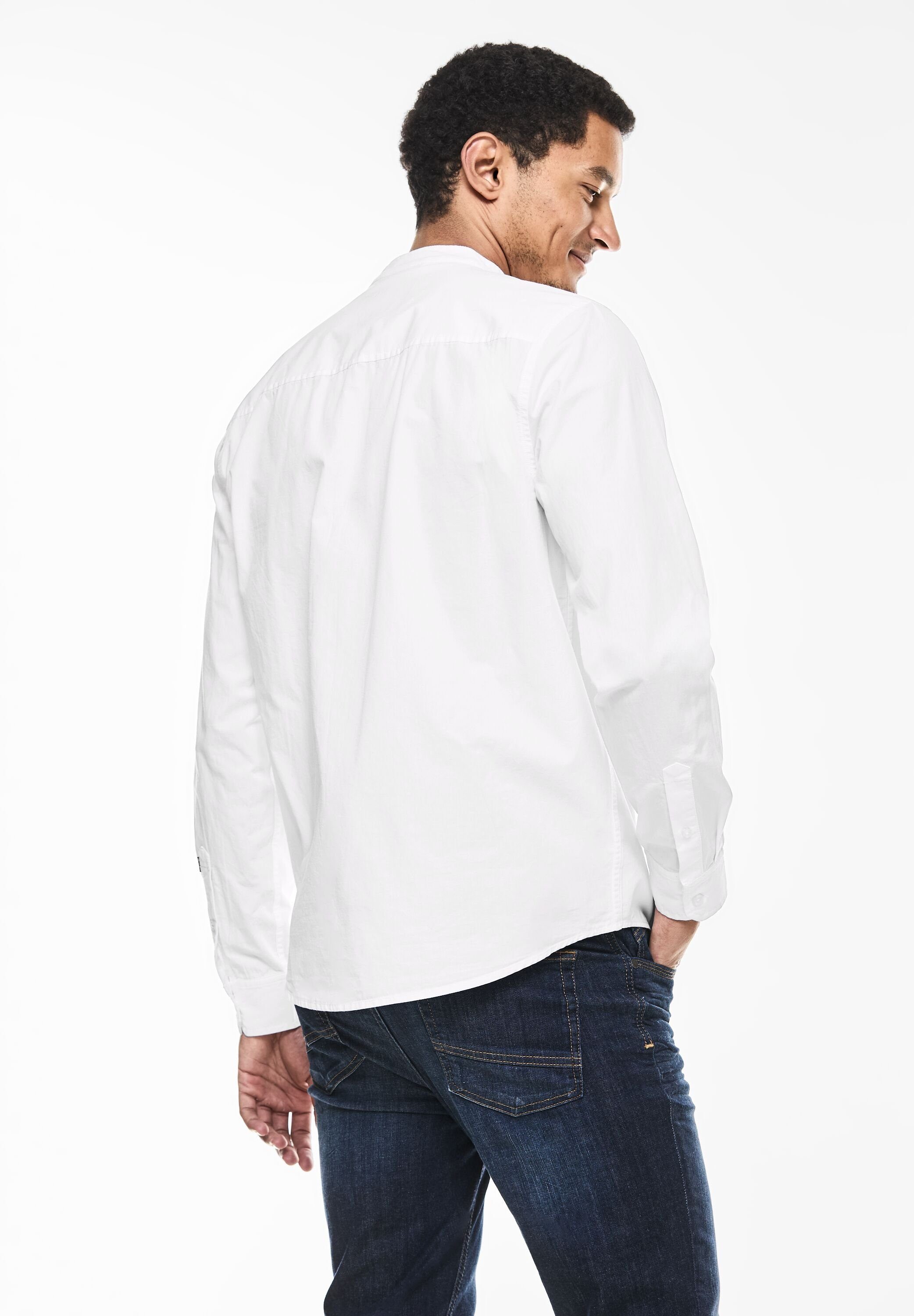 STREET ONE MEN Langarmhemd, mit Stehkragen günstig online kaufen