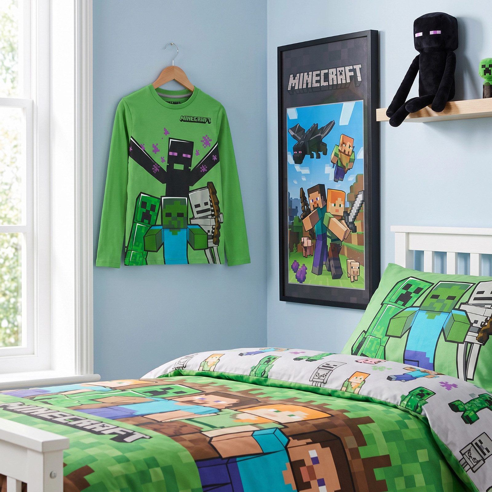 Minecraft Print-Shirt Minecraft Creeper Gamer Kinder Jungen Langarmshirt Shirt Gr. 116-152 100% Baumwolle
