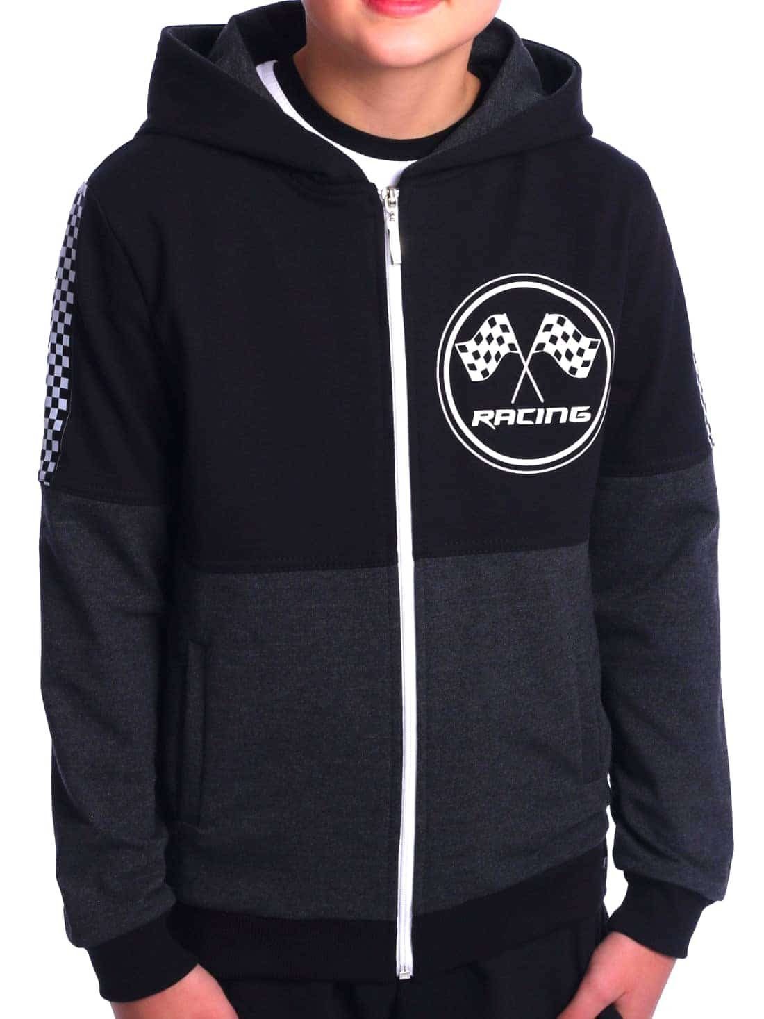 BEZLIT Kapuzensweatjacke Jungen Sweatjacke mit Motiv Druck (1-tlg) zwei farbig, Rennfahnen