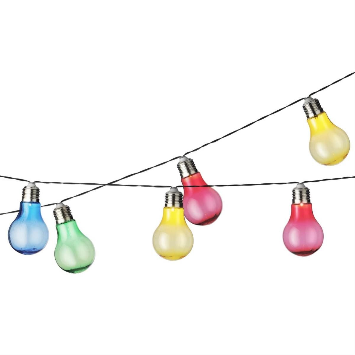 MARELIDA LED-Lichterkette Solar Lichterkette 10 Glühbirnen bunt Außen Balko günstig online kaufen