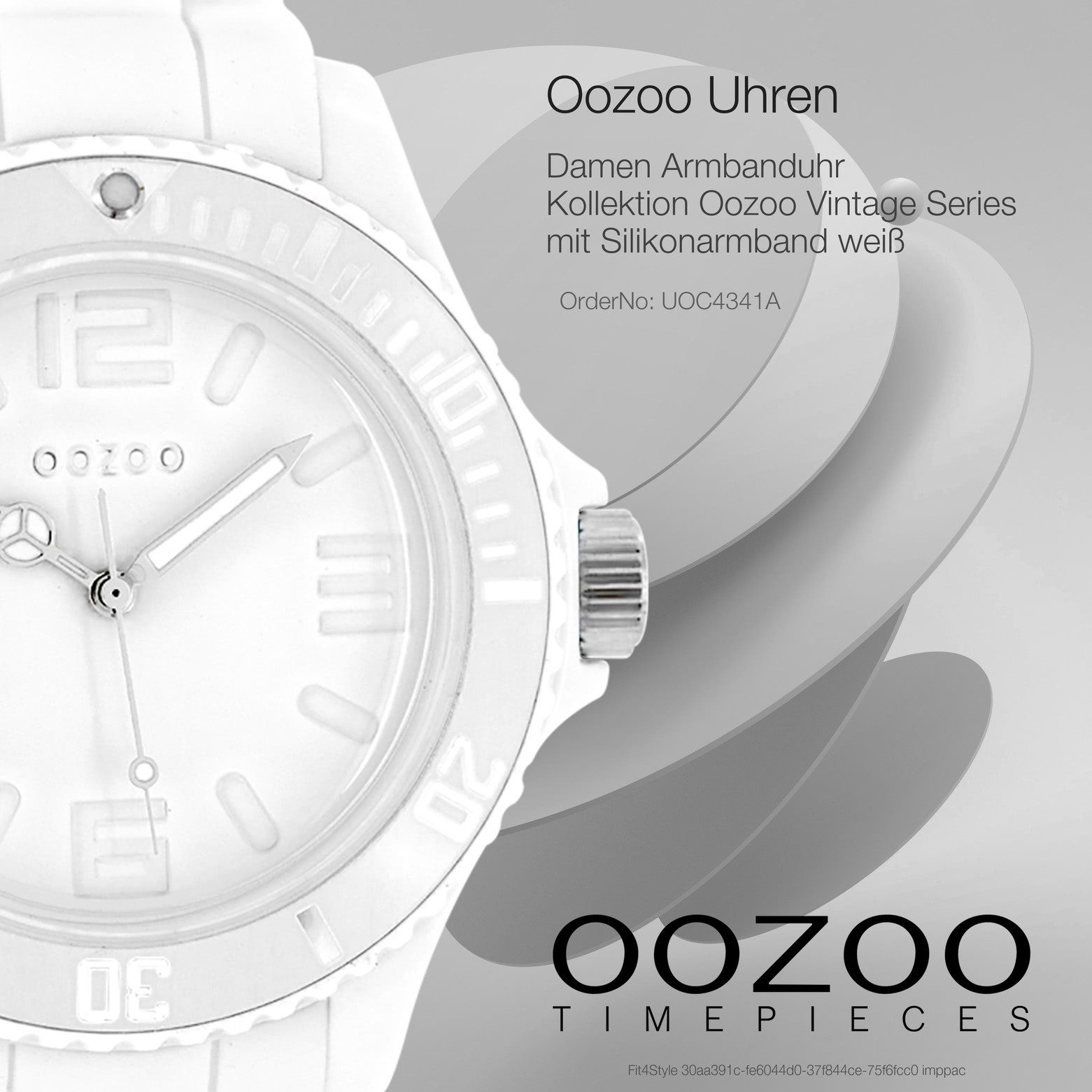 OOZOO Quarzuhr Oozoo Unisex Armbanduhr Vintage Series, (Analoguhr), Damen, Herrenuhr rund, extra groß (ca. 48mm) Silikonarmband weiß