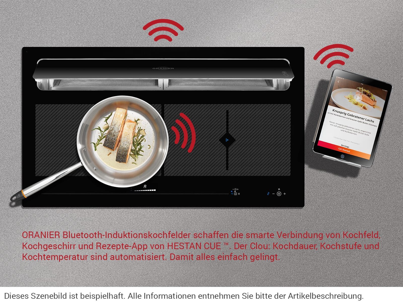 Oranier Kochfeld mit Dunstabzug 2094 58, Timer, TouchControl-Bedienung