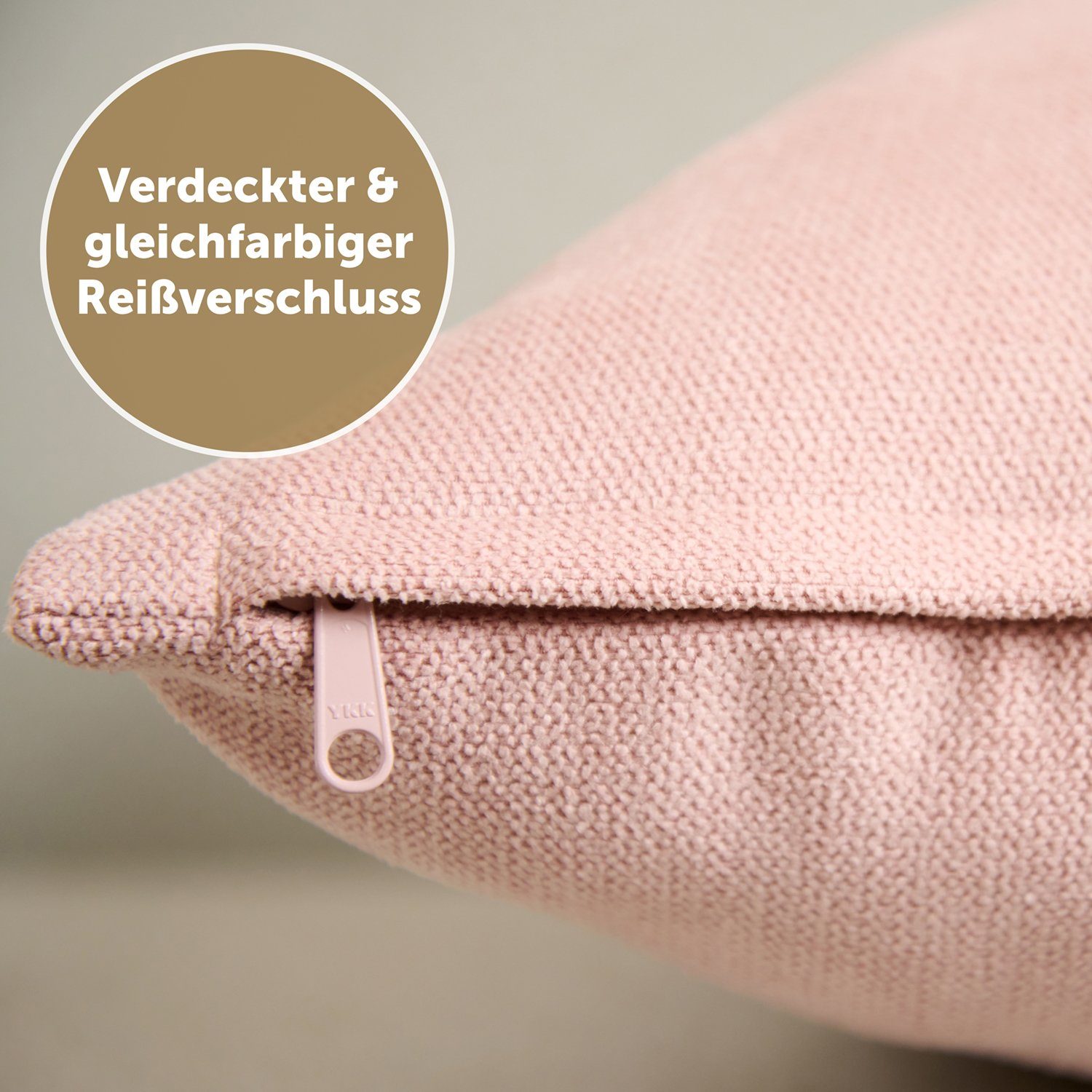 Blumtal Kissenbezug Chenille - Kuscheliges Zierkissen, (2 Stück), mit verstecktem Reißverschluss im praktischen Set