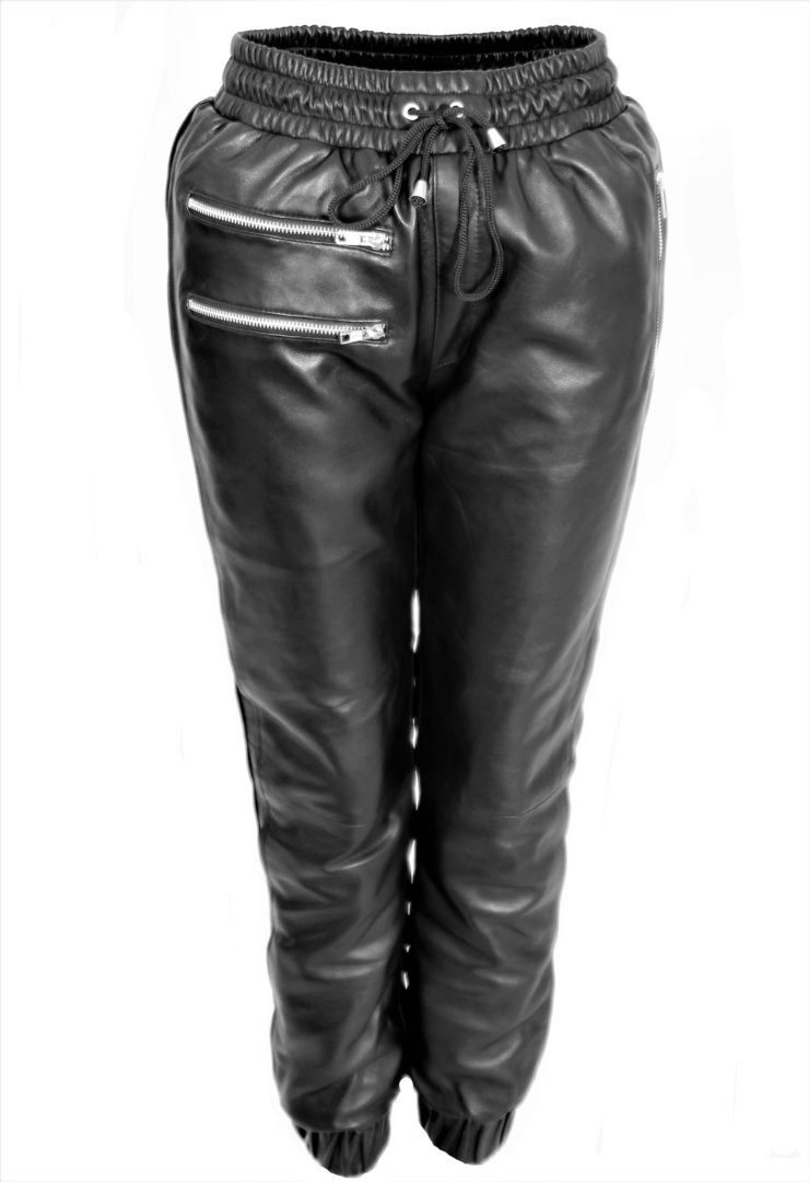 Be Noble Lederhose Montreal Lederhose mit schwarzen Seitenstreifen und Reißverschluß Details