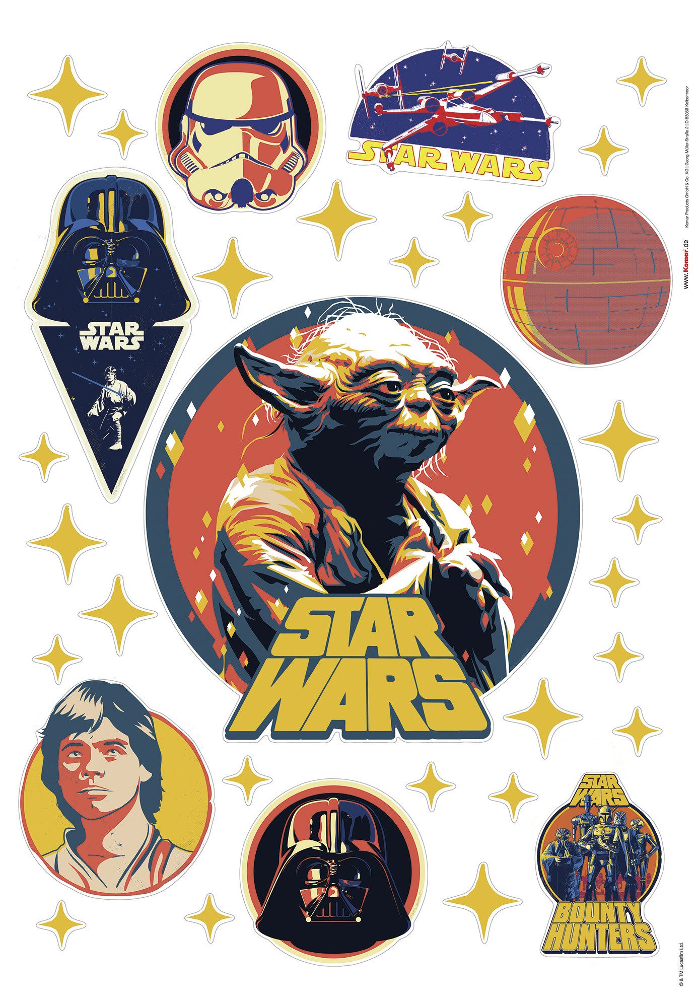 Komar Wandtattoo Star Wars Bounty Hunters (1 St), Künstler: Disney, 50 x 70 cm (Breite x Höhe) - Kinderzimmer, Wandsticker