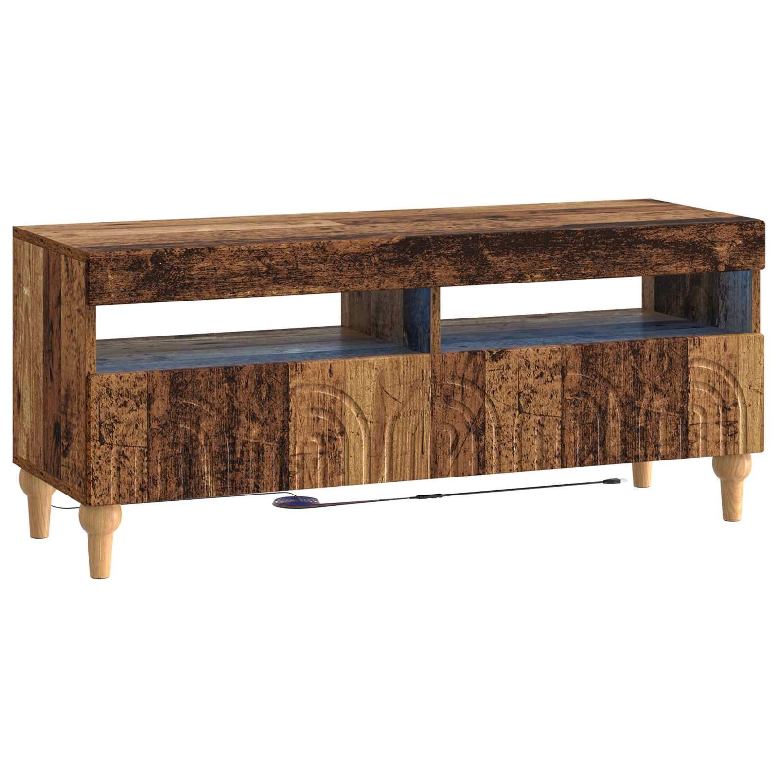 vidaXL TV-Schrank 3-teiliges LED TV Regal Altholz Holzwerkstoff
