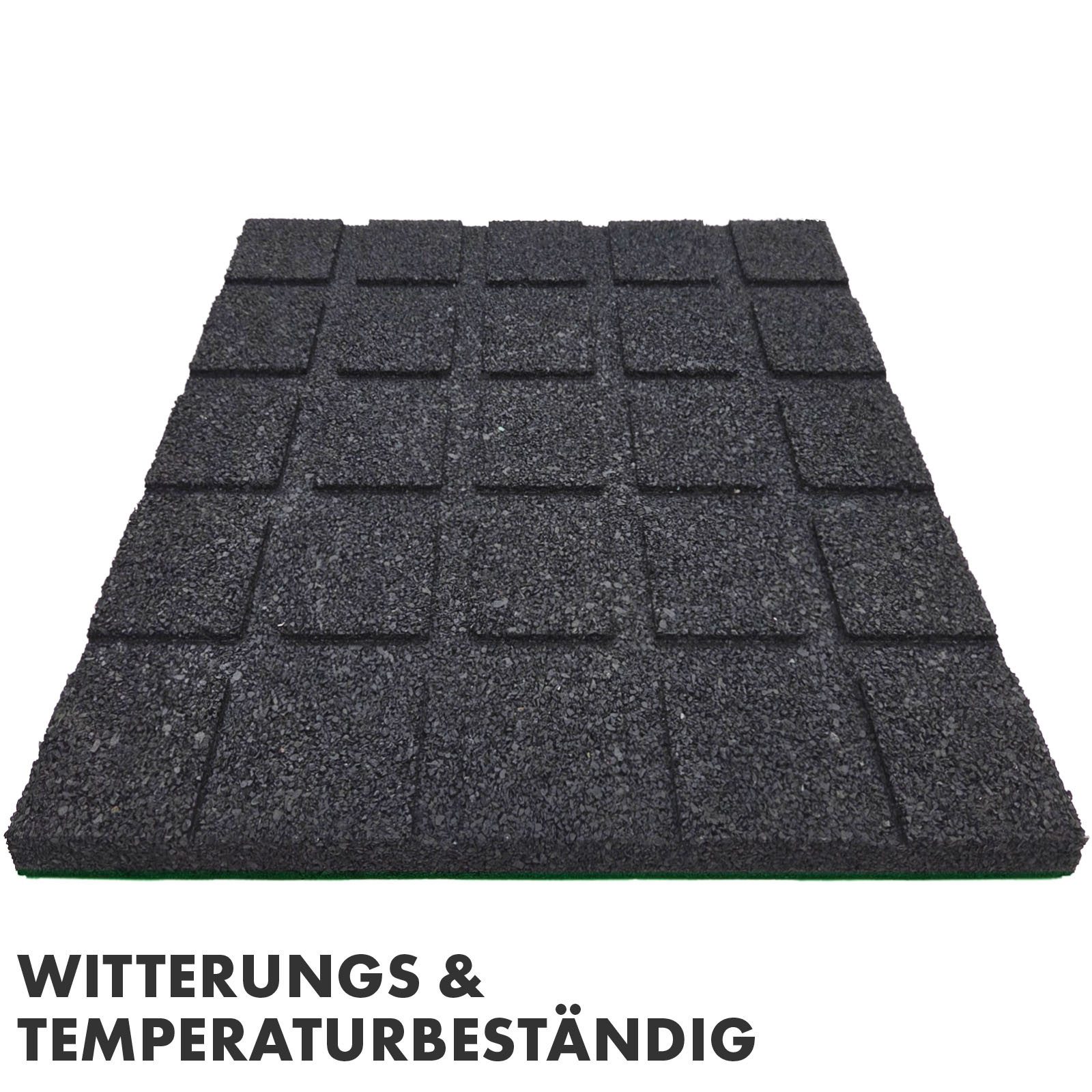 Kubus Gummimatte Fallschutzmatte Catch, Universelle & wetterfest Bodenschutzmatte, In vielen Farben, 50 x 50 cm