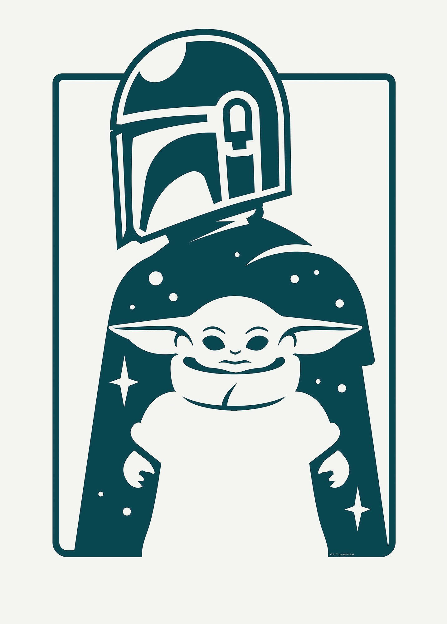 Komar Wandbild Mandalorian The Child and Father, Disney, Star Wars (1 St), Kinderzimmer, Schlafzimmer, Wohnzimmer
