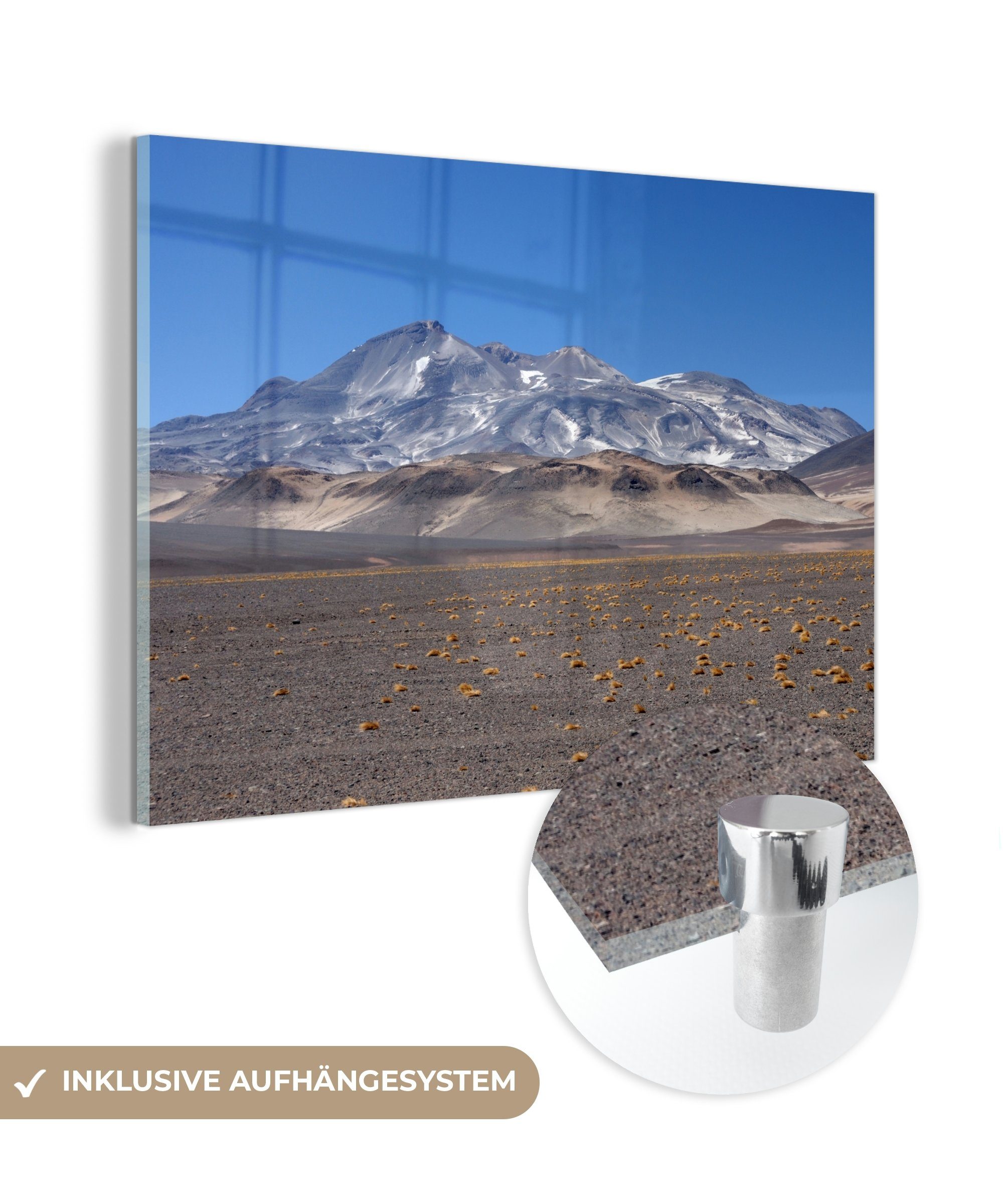 MuchoWow Acrylglasbild Vulkan Ojos del Salado, (1 St), Acrylglasbilder Wohnzimmer & Schlafzimmer
