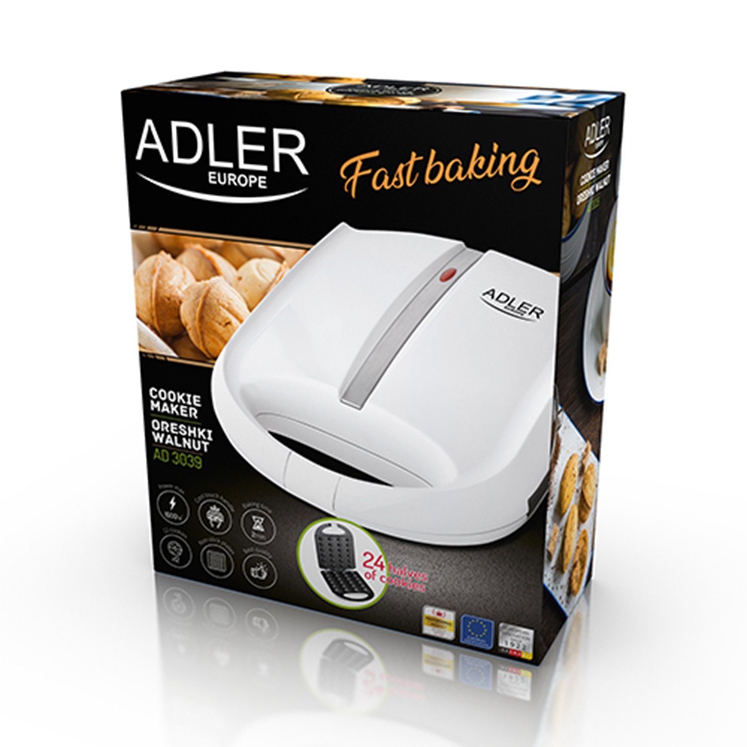 AD Toaster 3039, Toaster Haselnüsse Erdnüsse Adler Nüsse 24 Stk. für