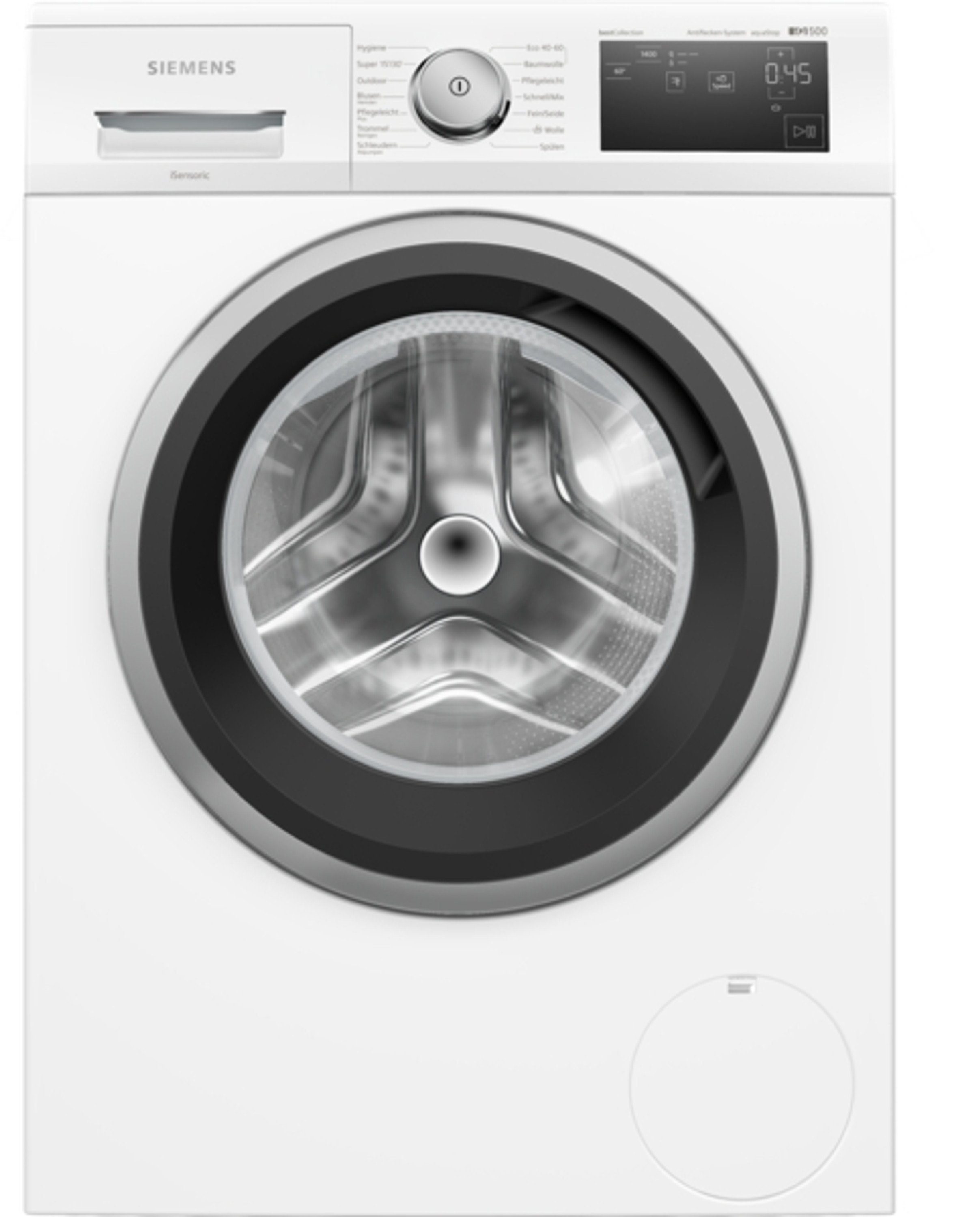 SIEMENS Waschmaschine WM14URG0, 9 kg, 1400 U/min, iQdrive, varioSpeed, Nachlegefunktion, softTrommel