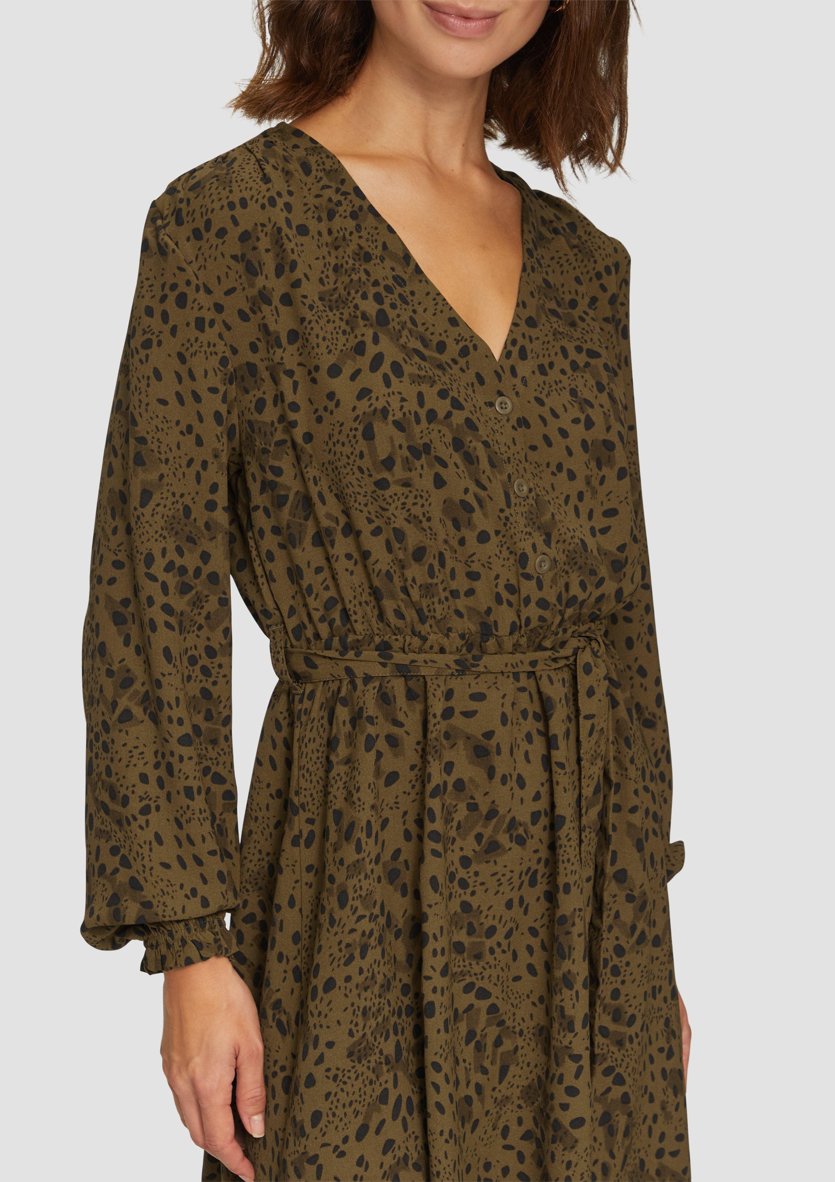 QS Minikleid Kurzes Crêpe-Kleid mit All-over-Print günstig online kaufen