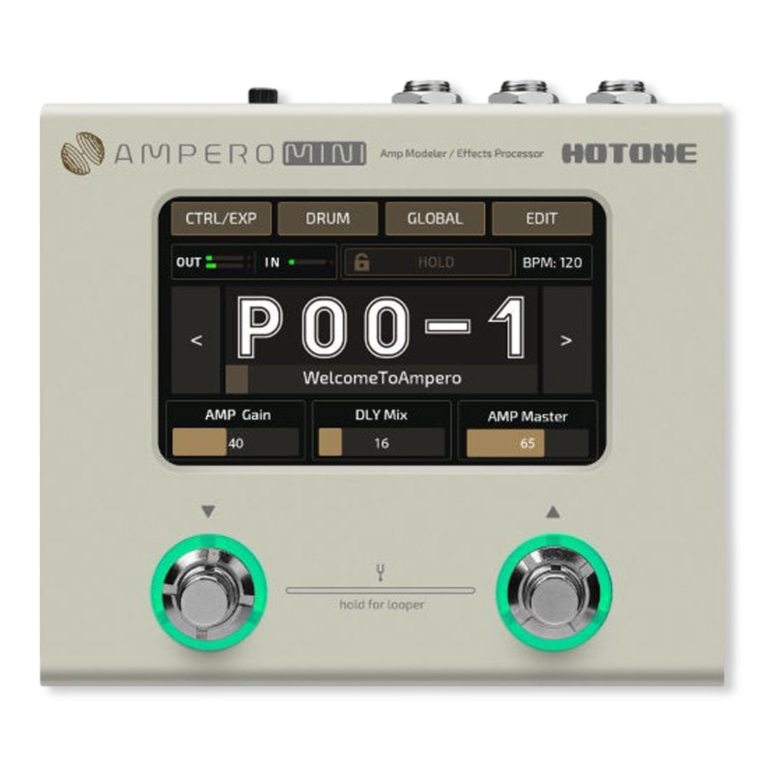 Hotone E-Gitarre Hotone Effektgerät Ampero Mini Vanilla Amp-Modeler, Digital, 1-St., Multi-Effektpedal, Kompakter Amp-Modeler und Effektprozessor