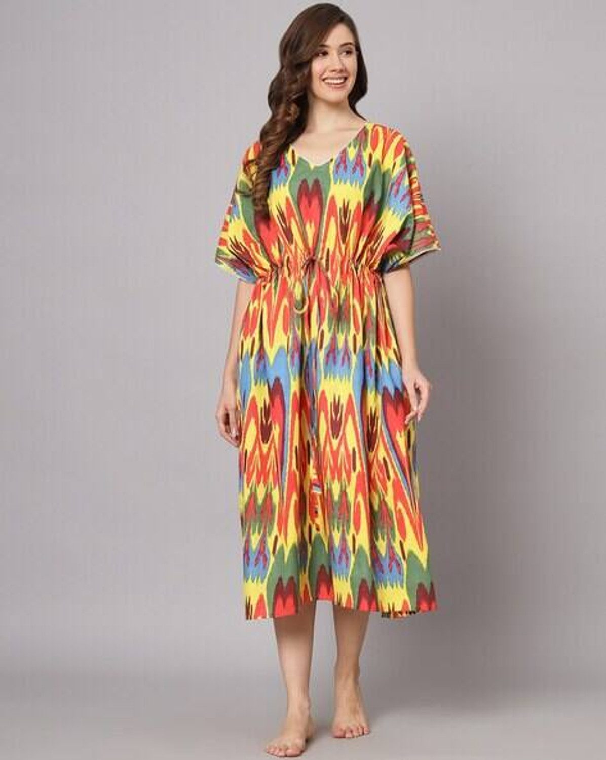 PfauGermany Kaftan ABSTRACT IKAT PRINT COTTON KAFTAN