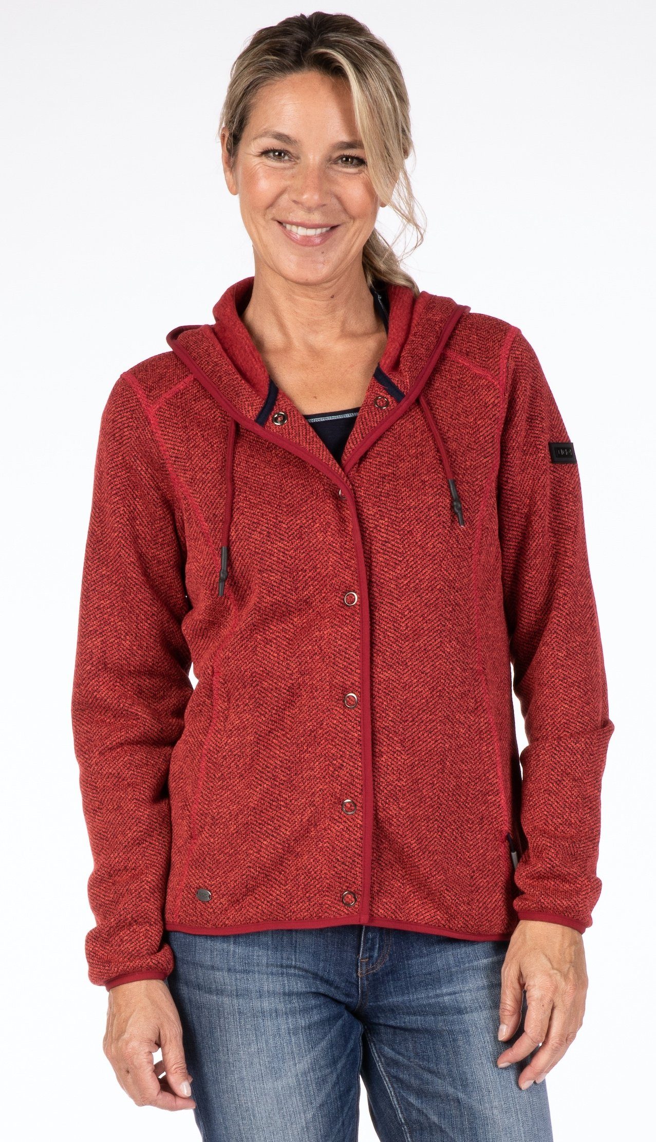 DEPROC Active Strickfleecejacke SASKWOOD II CS WOMEN mit Kontrastnähten