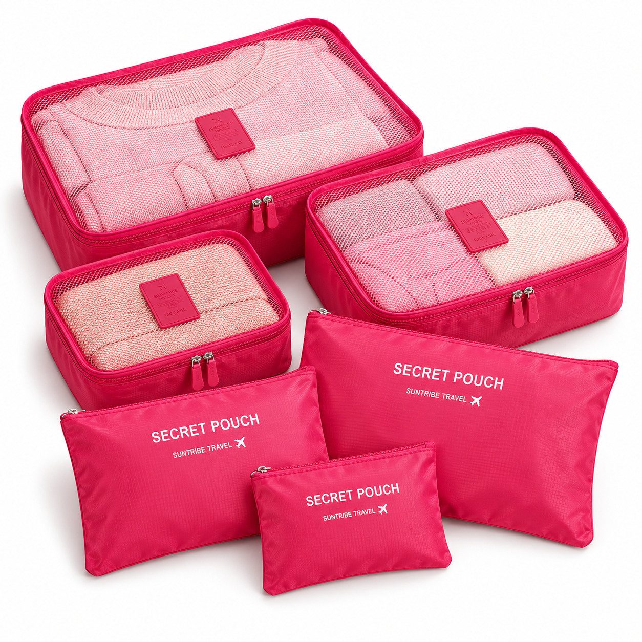HS.SUPPLY Reisetasche 6er Set Reise-Organizer wasserdicht – Kleidung & Zubehör sortieren (6-teiliges Set), im praktischen Design, wasserdicht, große Kapazität