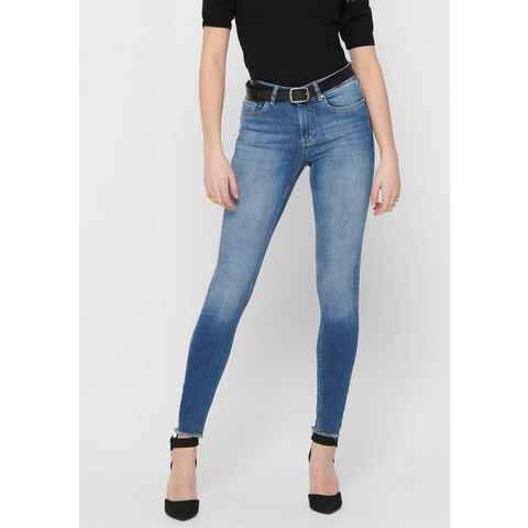 ONLY Ankle-Jeans BLUSH ausgefranste Säume