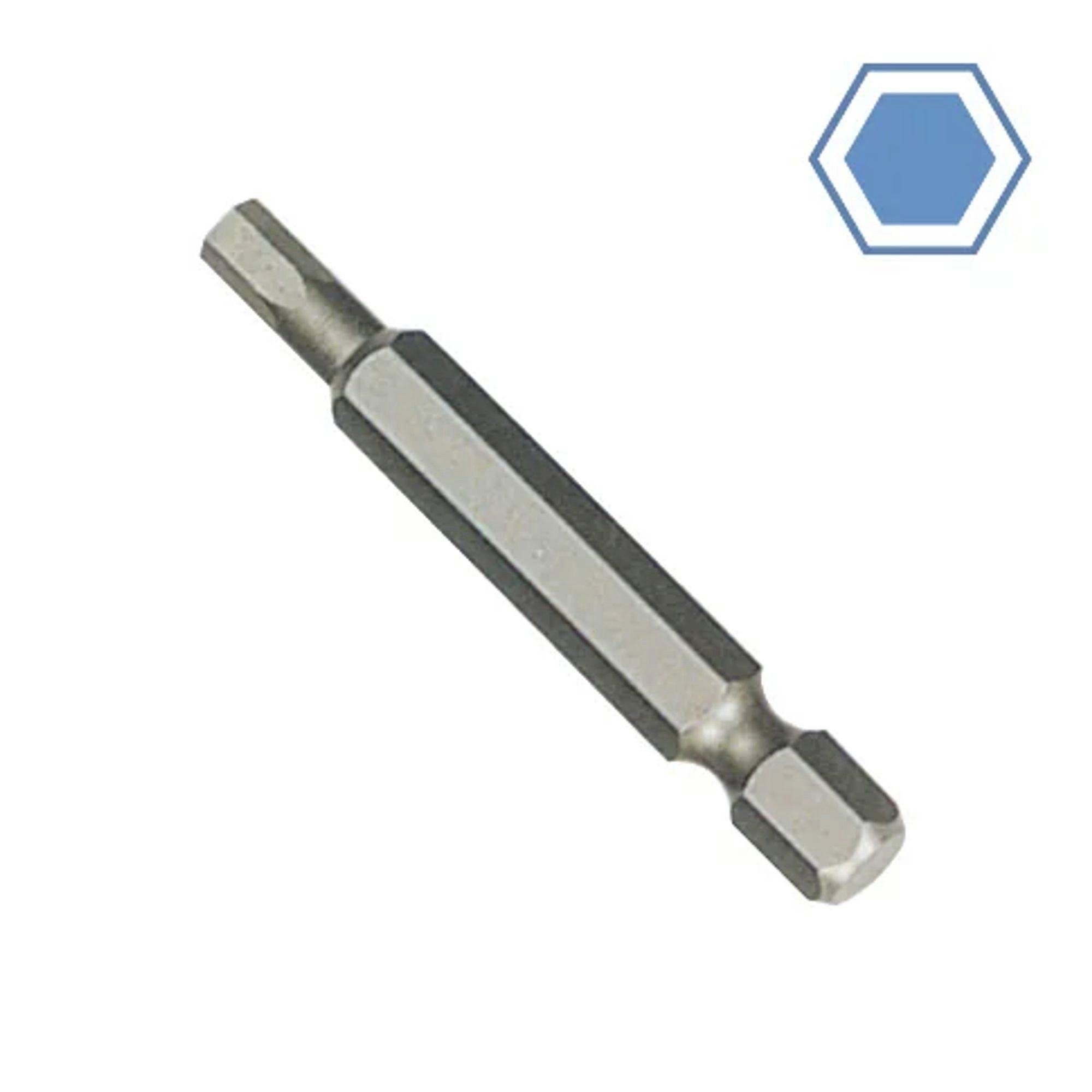 Boni-Shop Sechskant-Bit Innensechskant 2mm, Innensechskant Bit, 1/4 Zoll Aufnahme, 50mm, S2, Stahl
