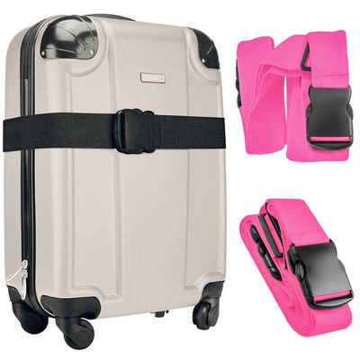 VERCO Koffergurt Gepäckgurt Koffergürtel Kofferband, (1-tlg), Gepäckband Kofferriemen für die Reise in der Farbe Pink
