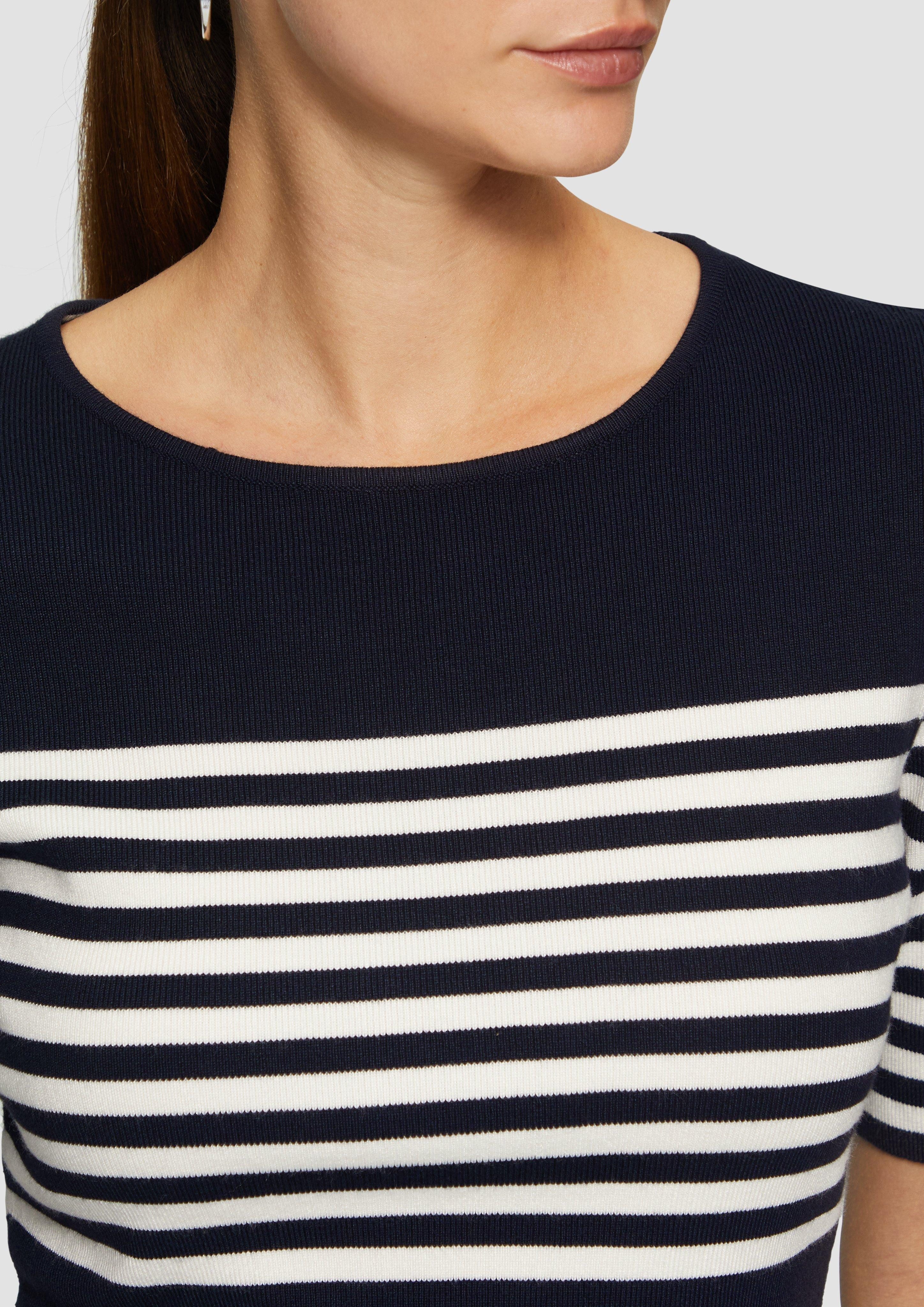 s.Oliver BLACK LABEL Strickpullover Gestreifter Slim-Fit-Pullover günstig online kaufen