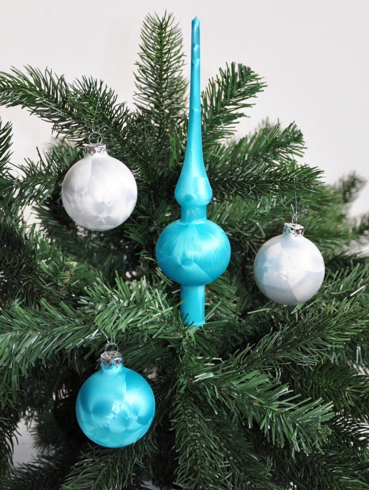 Thüringer Glasdesign Christbaumschmuck Eislack Glas Christbaumkugeln 15x Ku günstig online kaufen