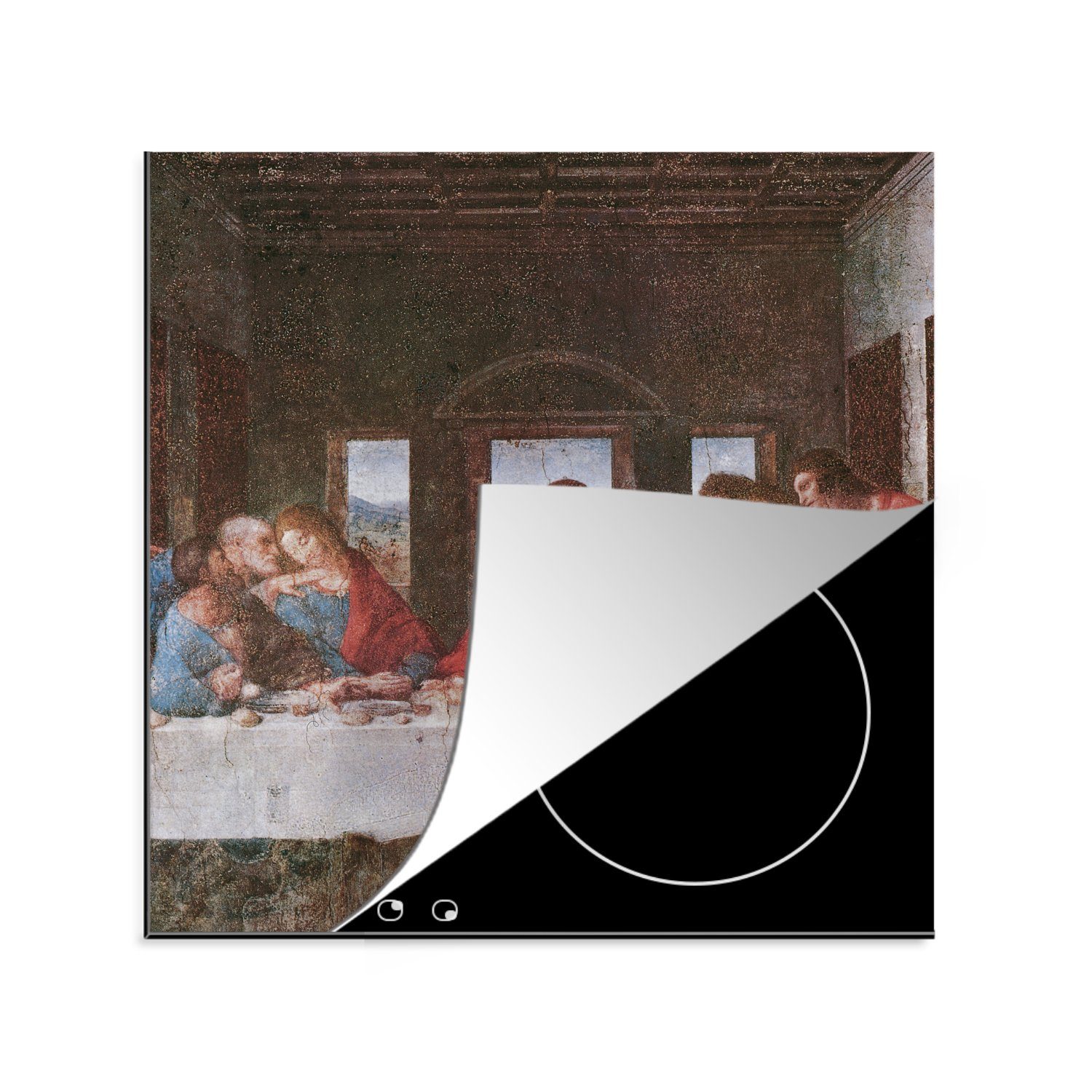 Das Abendmahl Leonardo Vinyl, Vinci, Ceranfeldabdeckung, (1 cm, Arbeitsplatte da 78x78 MuchoWow letzte küche Herdblende-/Abdeckplatte für tlg), -