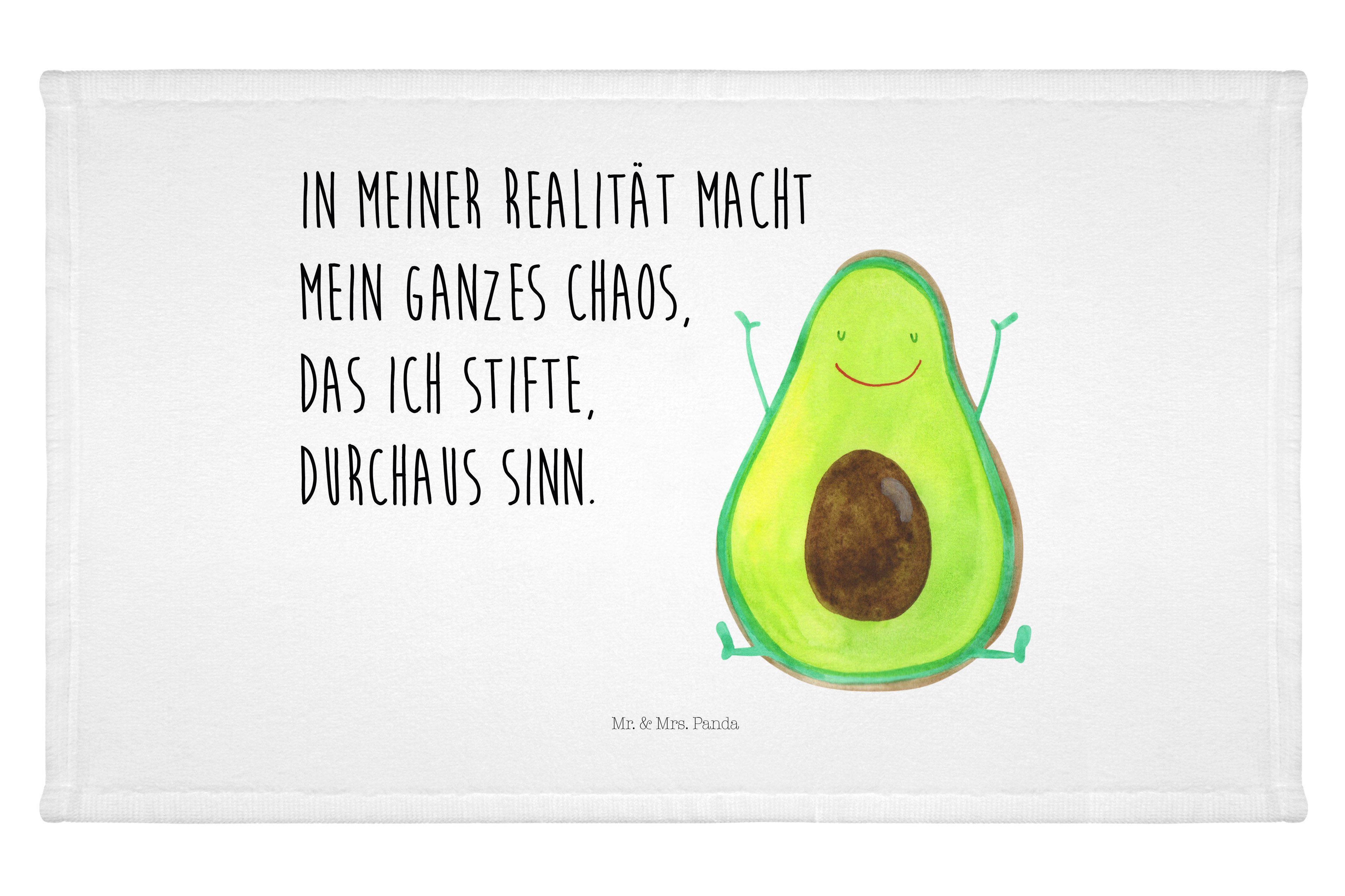 Mr. & Mrs. Panda Handtuch Avocado Happy - Weiß - Geschenk, Gästetuch, Vegan, Gesund, Sport Hand, (1-St)