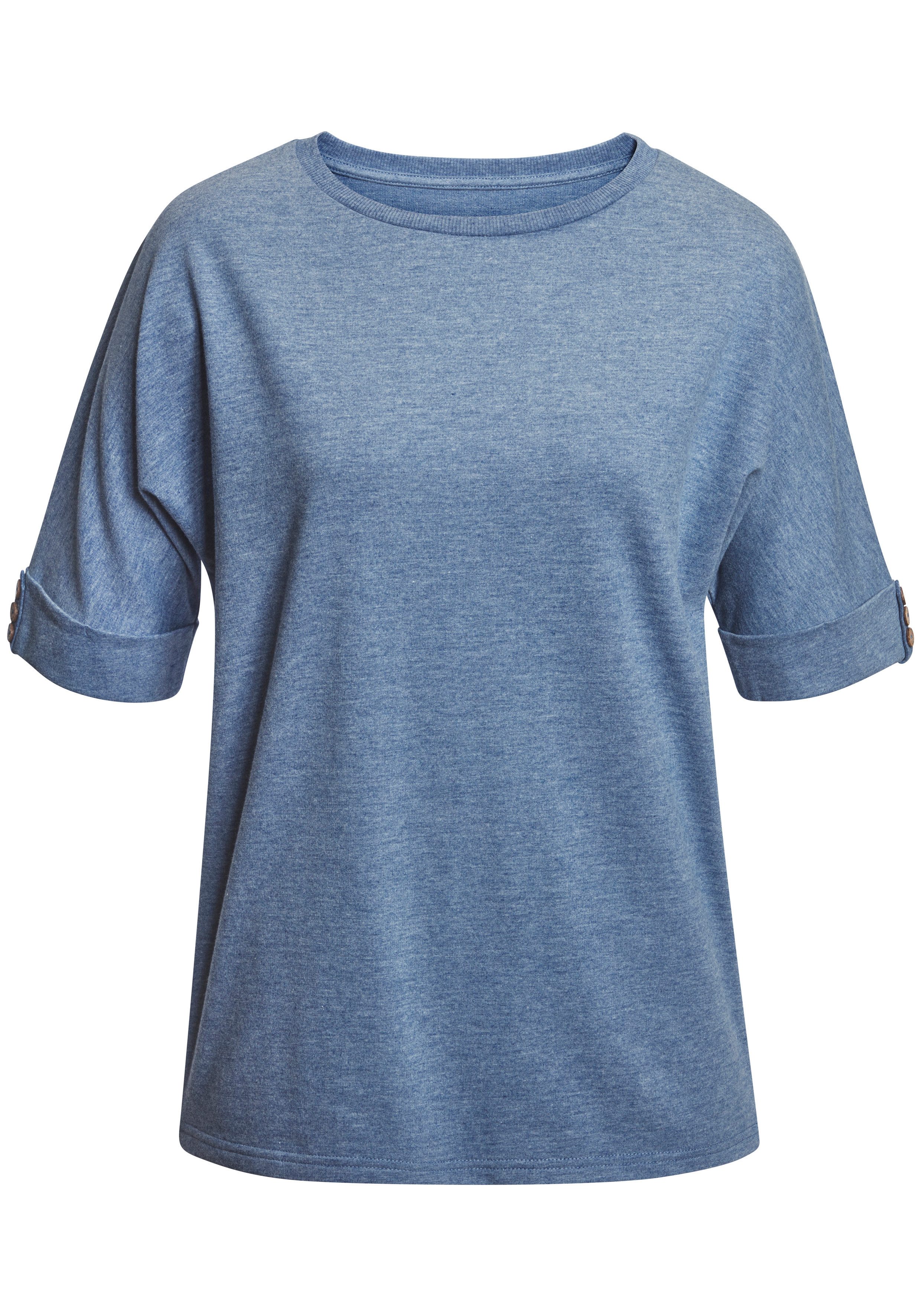 H.I.S T-Shirt aus Sweat-Ware mit süßem Knopfdetail am Ärmelsaum. € 19,99, (€ 19,99 pro 1 Stk).