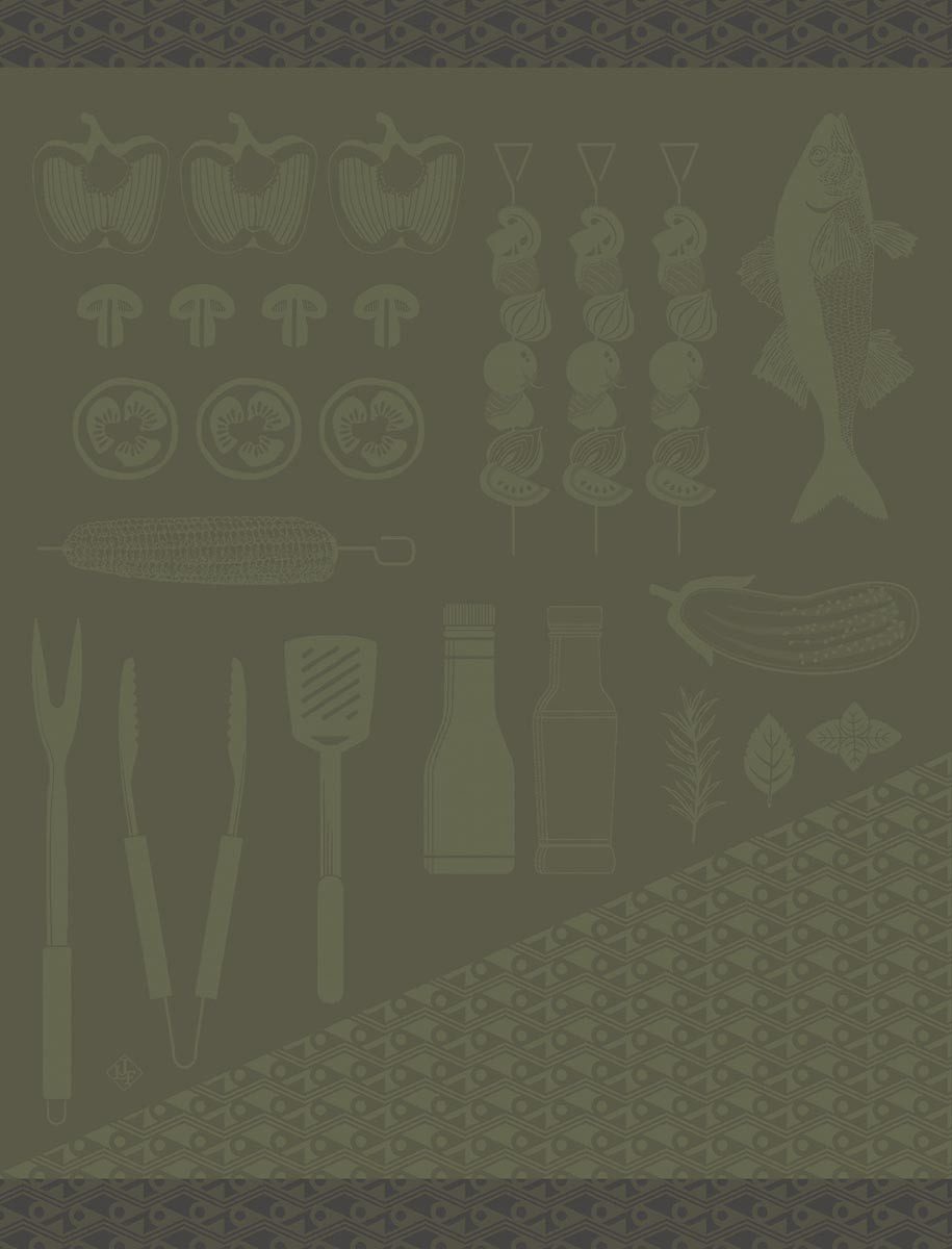 Le Jacquard Francais Geschirrtuch Geschirrtuch Braise Romarin 60x80 cm, (1-tlg., 1 x Geschirrtuch), jacquard-gewebt