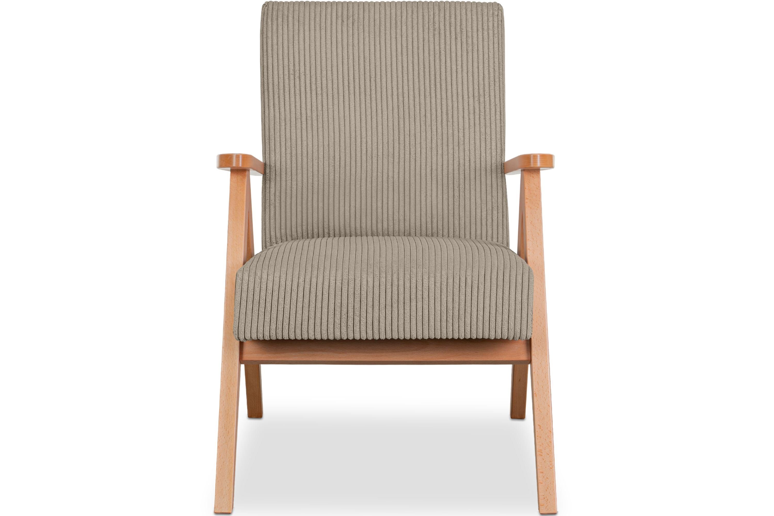 Konsimo Cocktailsessel aus profilierte lackiertem Rückenlehne Holz, Rahmen Sessel, NASET