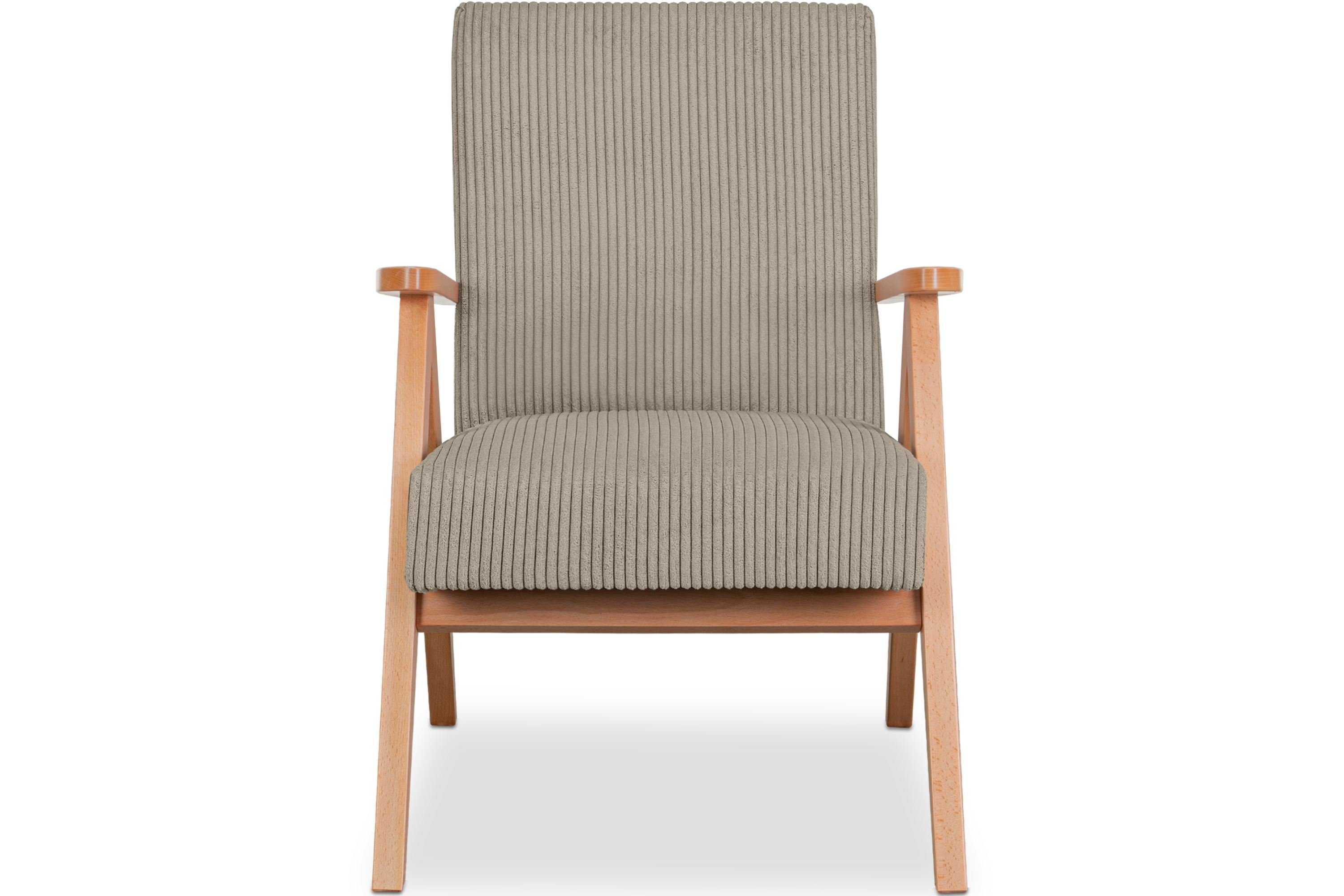 KONSIMO® Cocktailsessel NASET Sessel, Rahmen aus lackiertem Holz