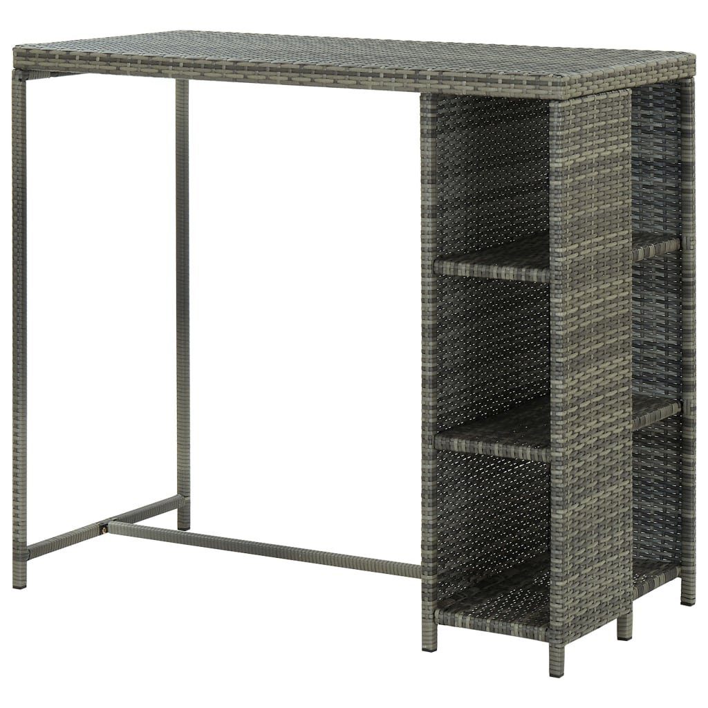 cm Bartisch Grau Rattan | (1-St) Grau Regal Esstisch 120x60x110 Poly Grau mit vidaXL