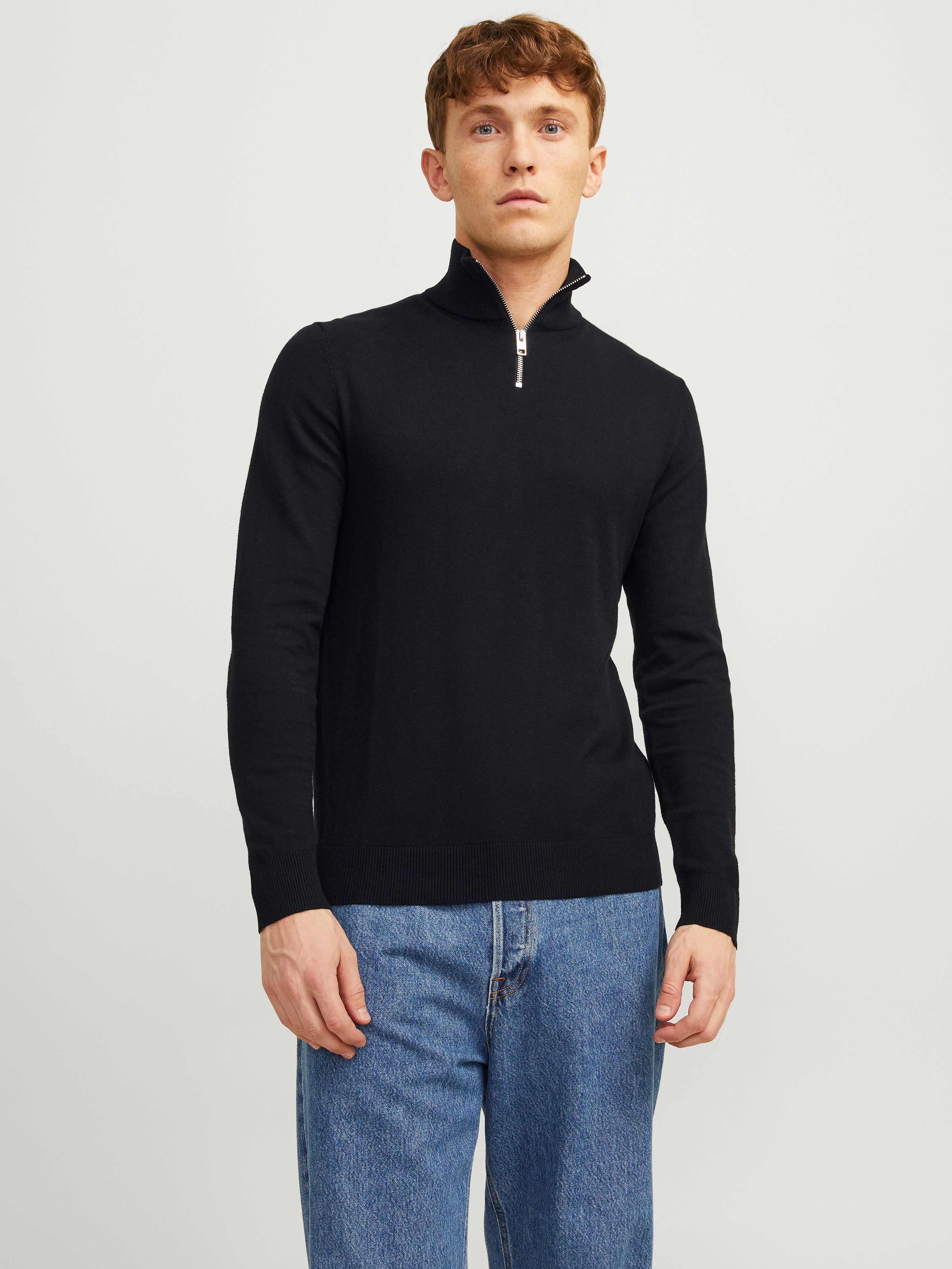 Jack & Jones Troyer JJEEMIL KNIT HALF ZIP NOOS Baumwollmischung, regular fit
