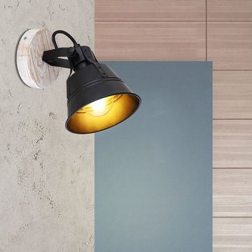 etc-shop Wandleuchte, Leuchtmittel nicht inklusive, RETRO Wand Strahler Wohn Zimmer Beleuchtung Holz Spot Lampe