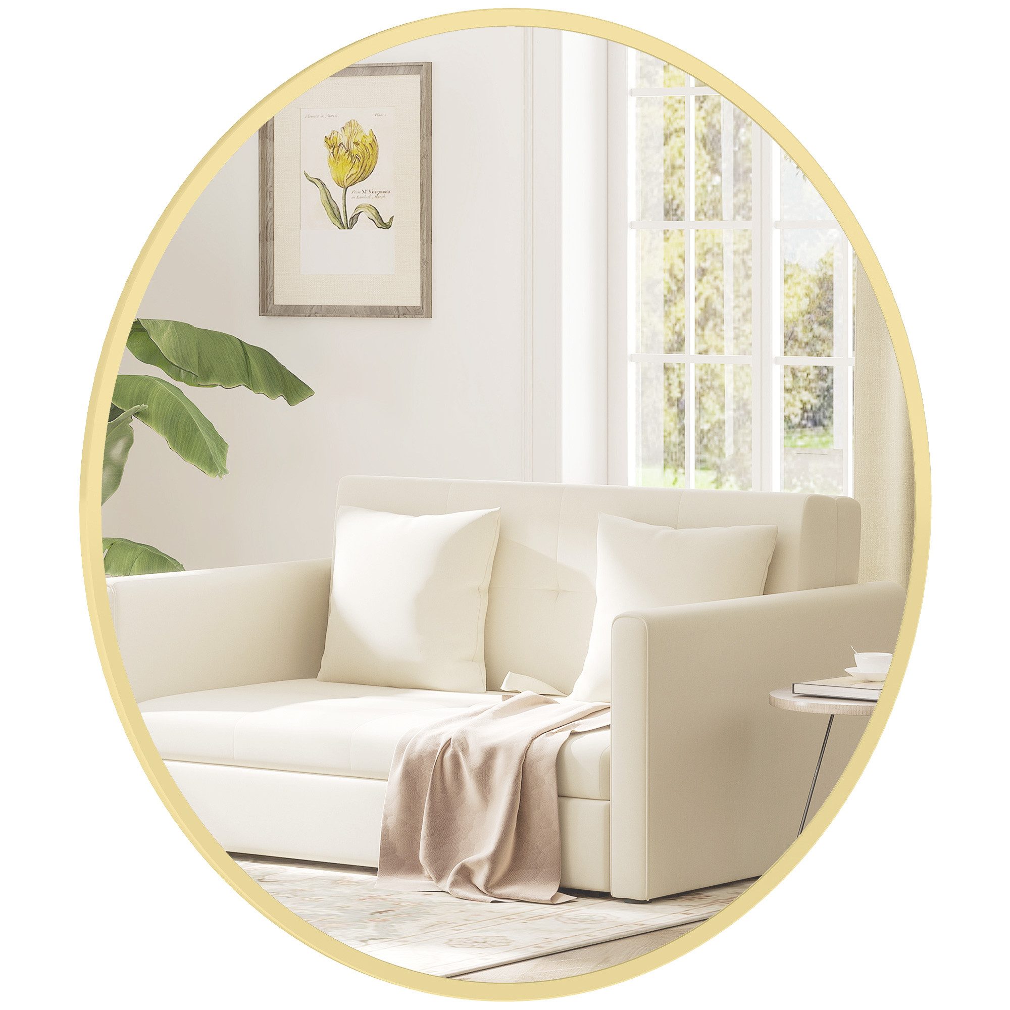 MC Star Wandspiegel Modernes Design, 60 x 60 cm, Gold
