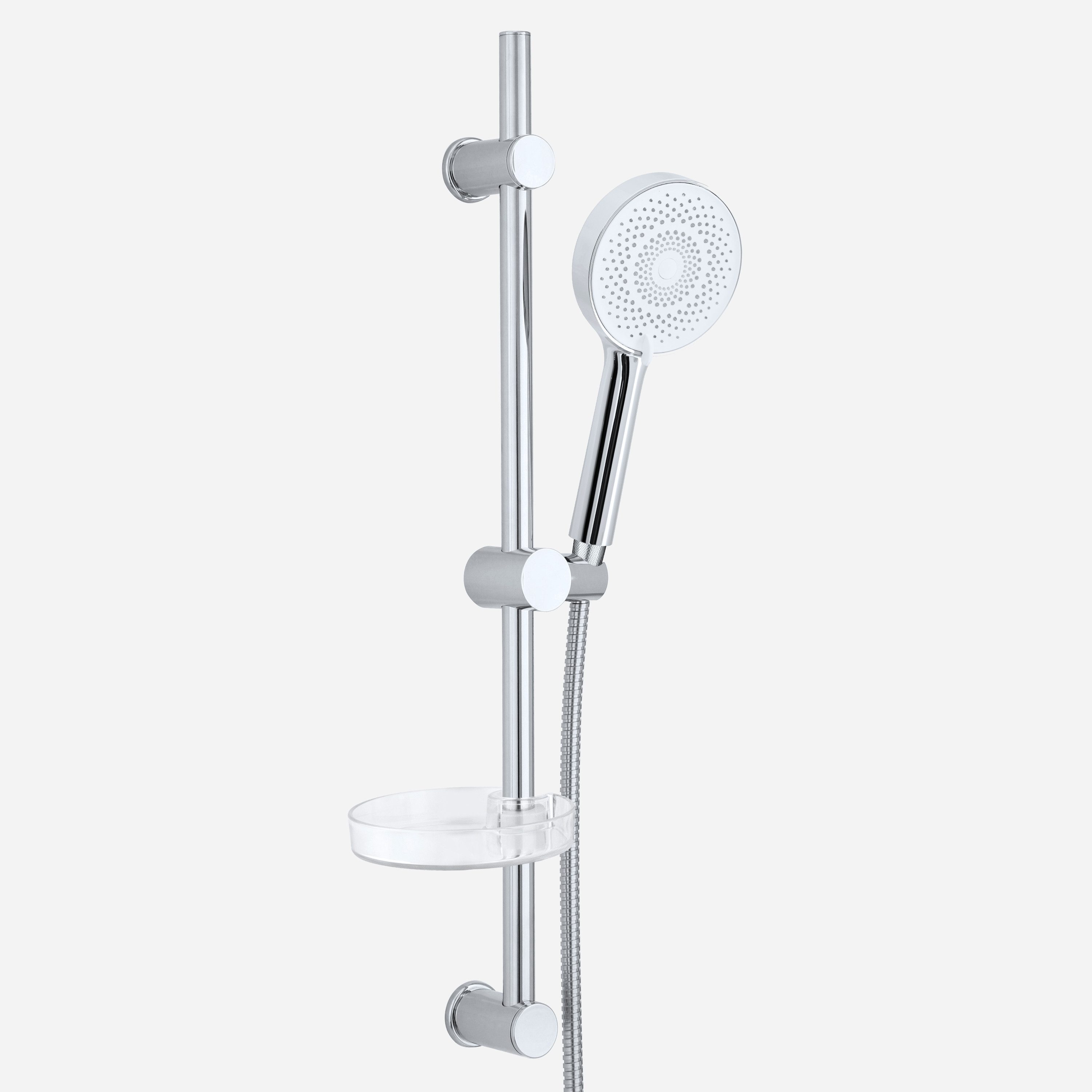 Euroshowers GmbH Stangenbrause-Set EuroFlux Chrom und Weiß 75 cm 3 Strahlarten, Höhe 75 cm, 3 Strahlart(en), Stangenbrause-Set Brausegarnitur, Flexi 750mm Chrom/ weiß 3 Strahlart(en)