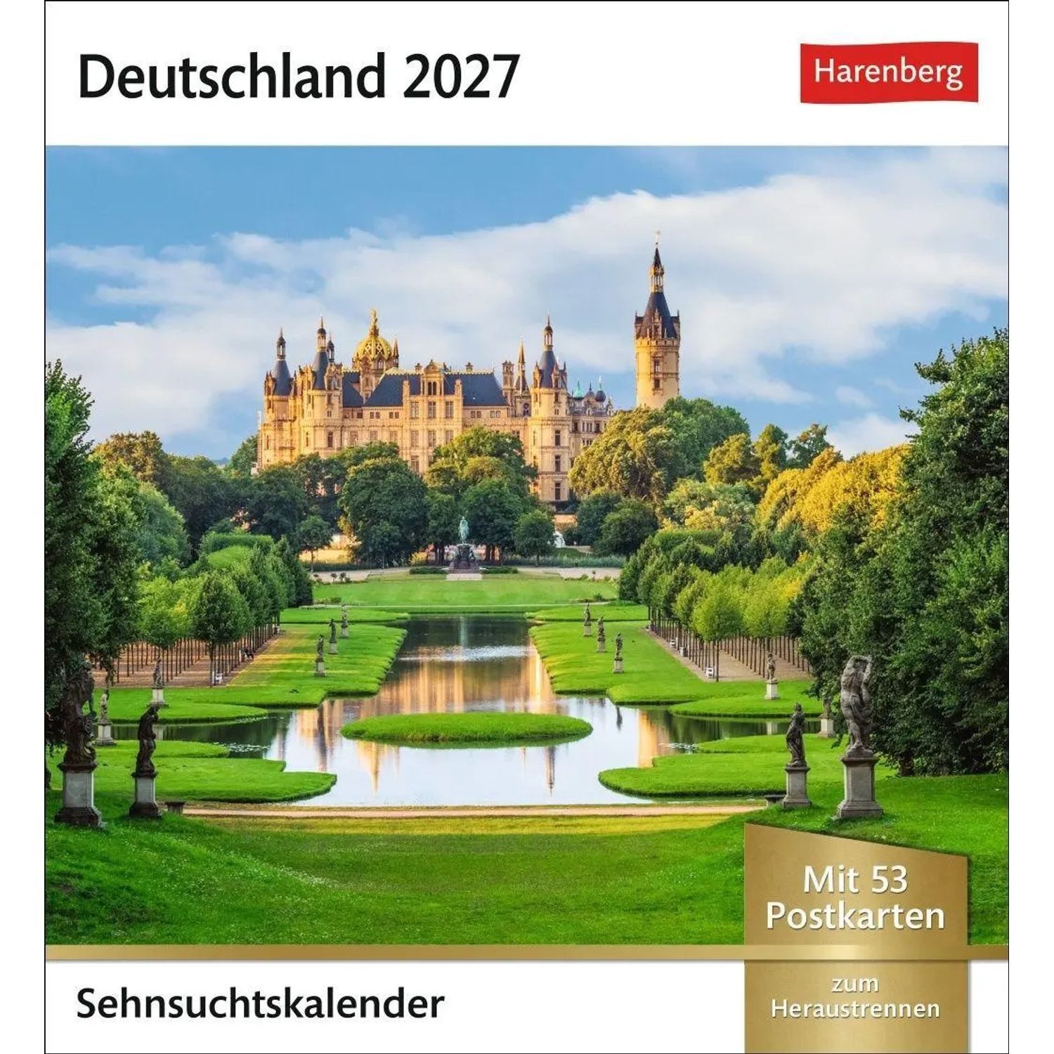 Harenberg Kalender Verlag Wandkalender Deutschland Sehnsuchtskalender 2027 - Wochenkalender mit 53 Postkarten